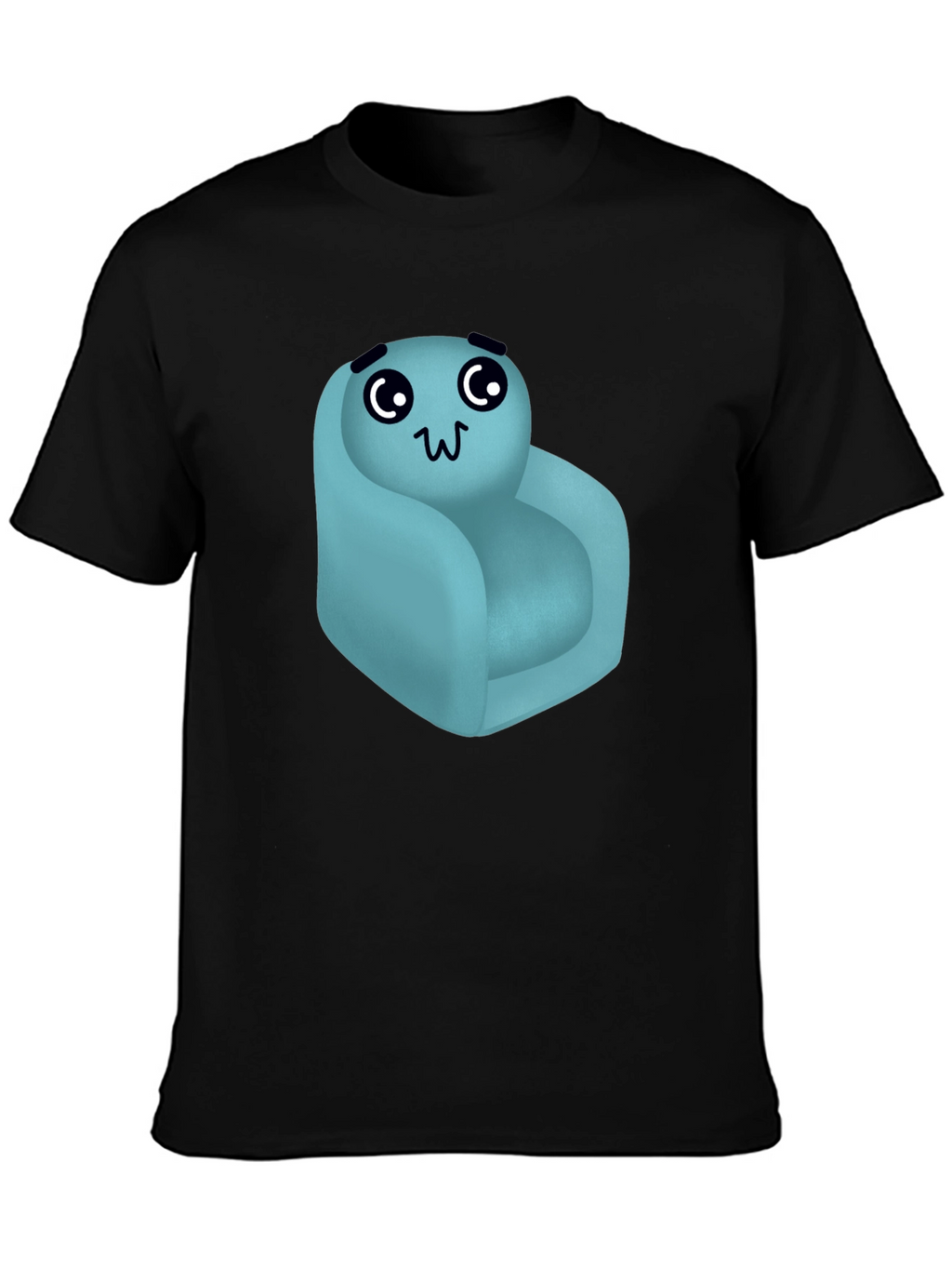 Cute Couch Character Black T-Shirt