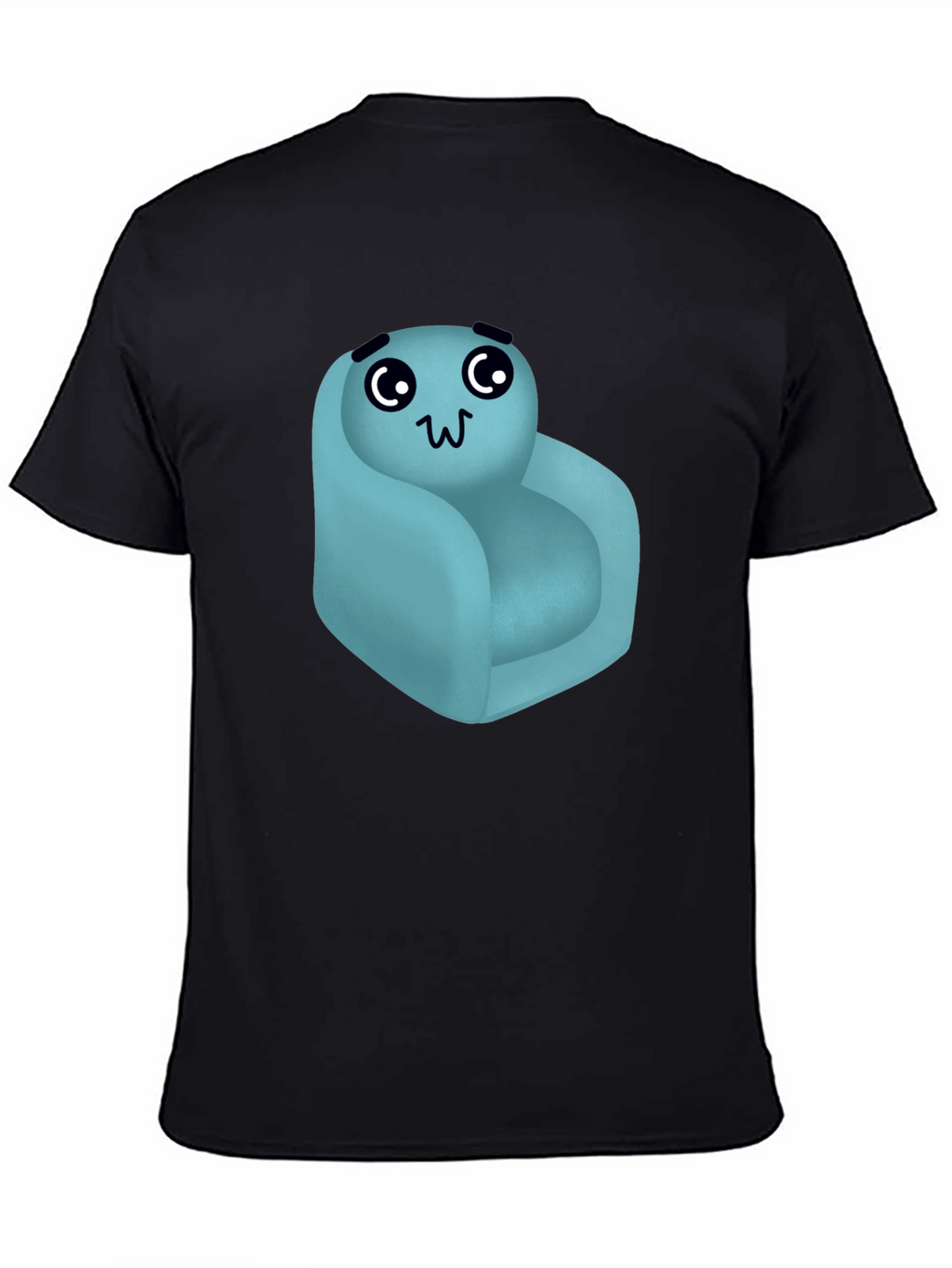 Cute Couch Character Black T-Shirt