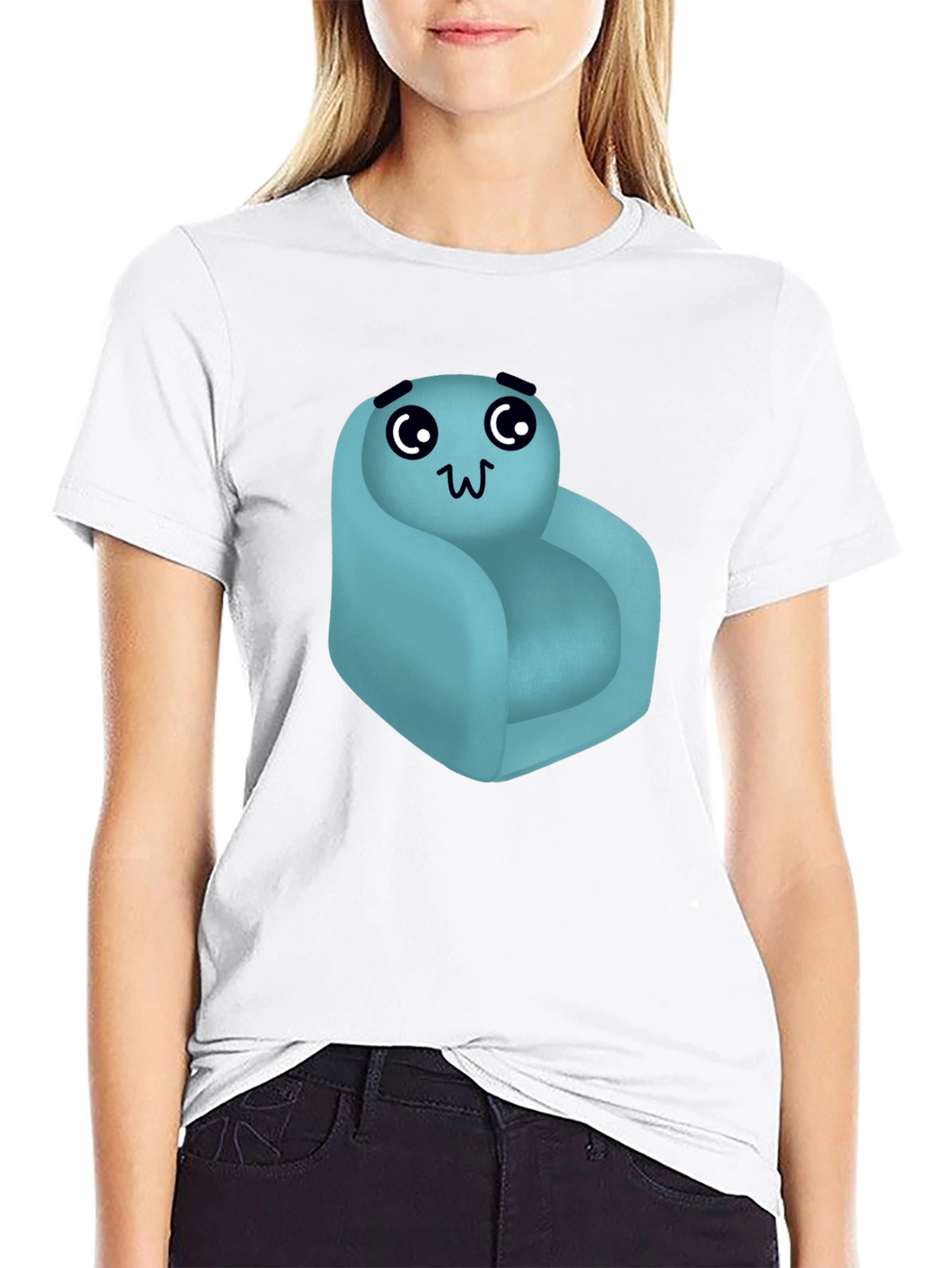 Cute Couch Character Black T-Shirt