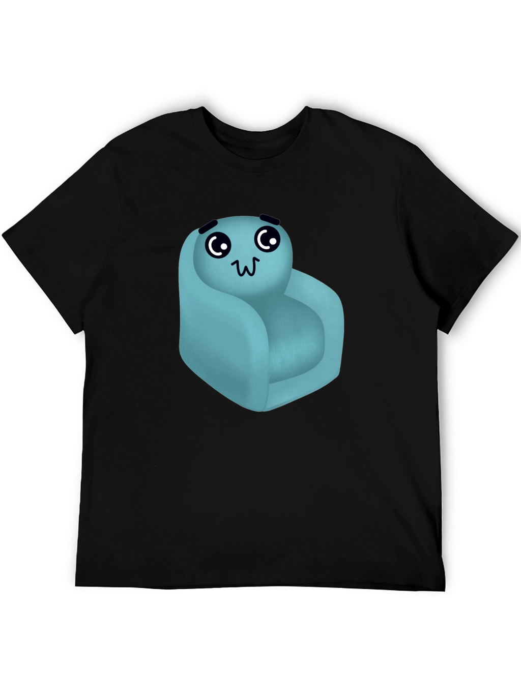 Cute Couch Character Black T-Shirt
