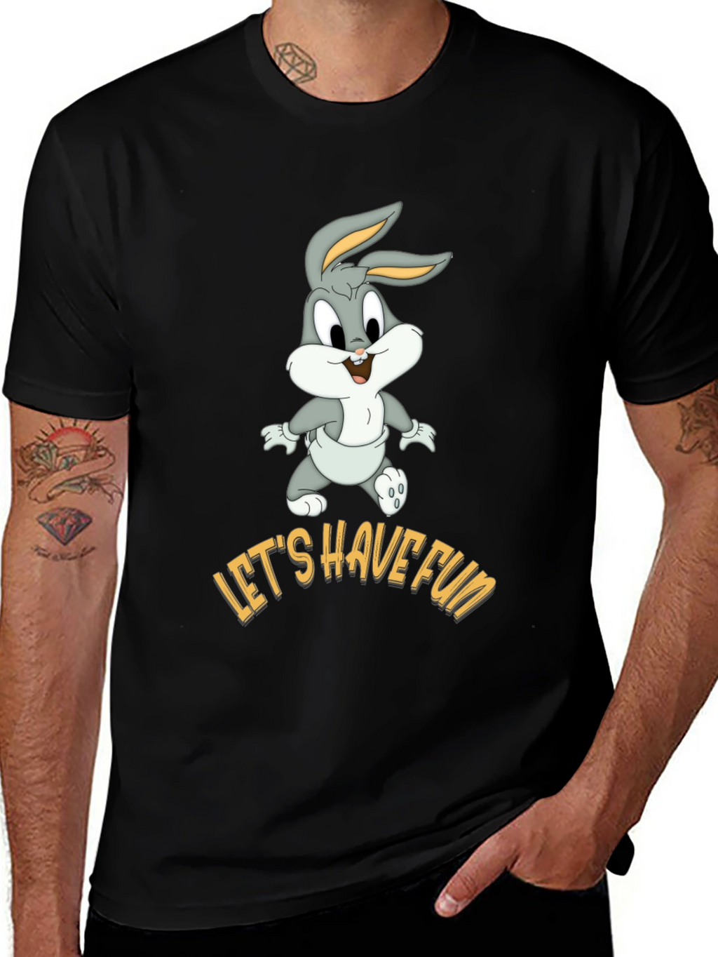 Lets Have Fun Bugs Bunny Black T-Shirt