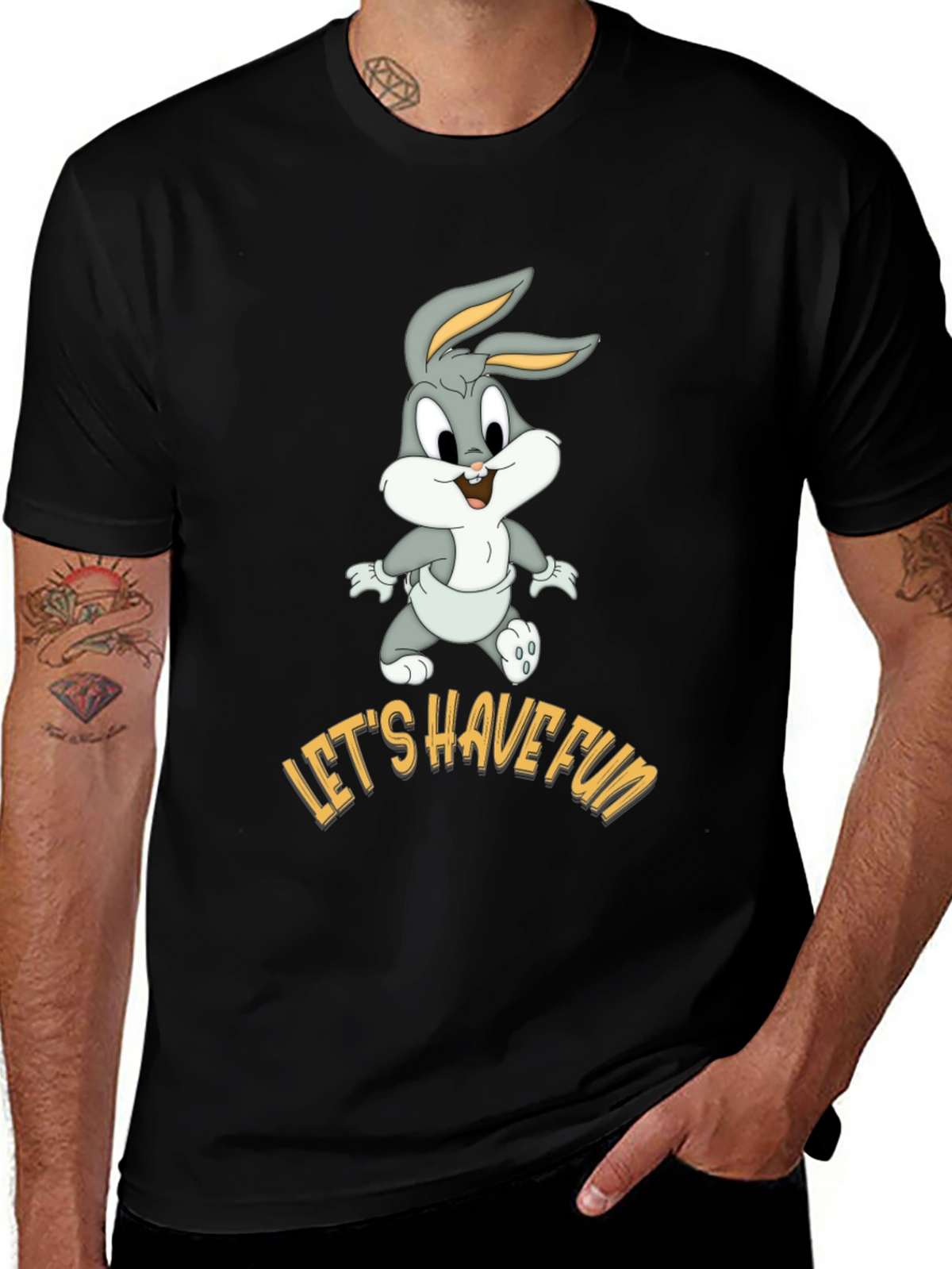 Lets Have Fun Bugs Bunny Black T-Shirt