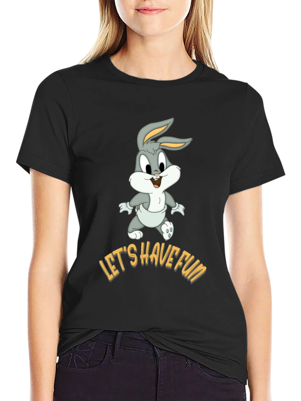 Lets Have Fun Bugs Bunny Black T-Shirt