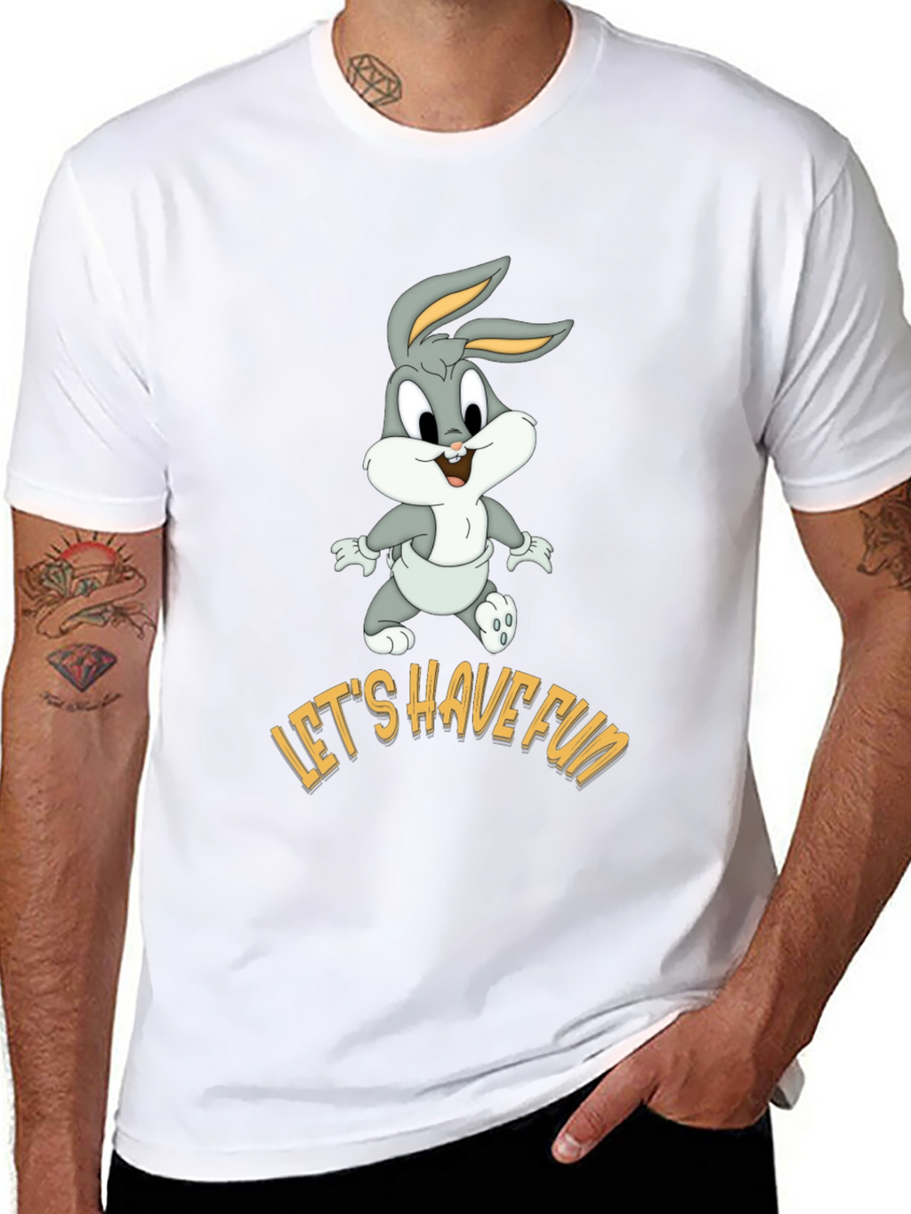 Lets Have Fun Bugs Bunny Black T-Shirt