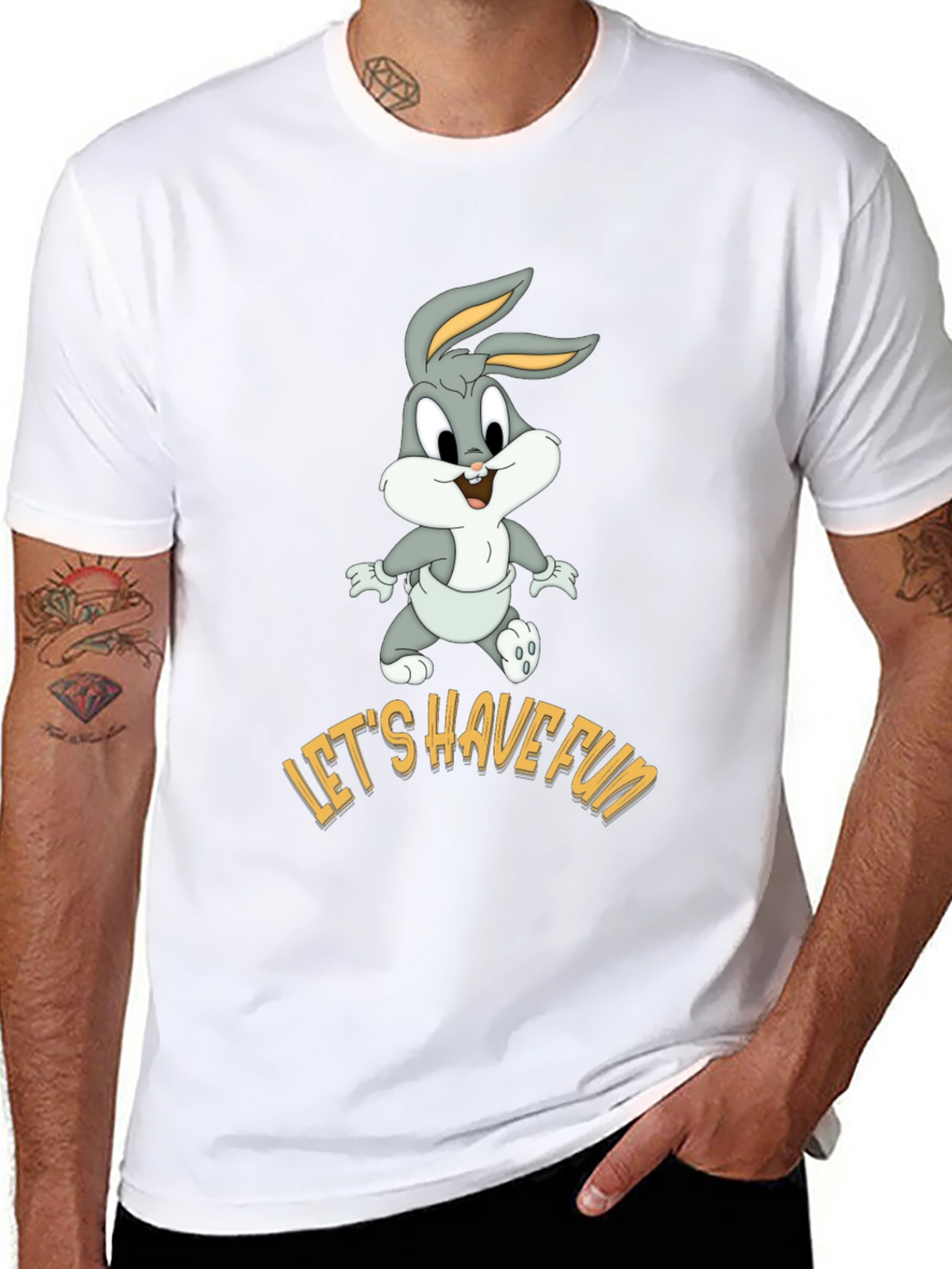 Lets Have Fun Bugs Bunny Black T-Shirt