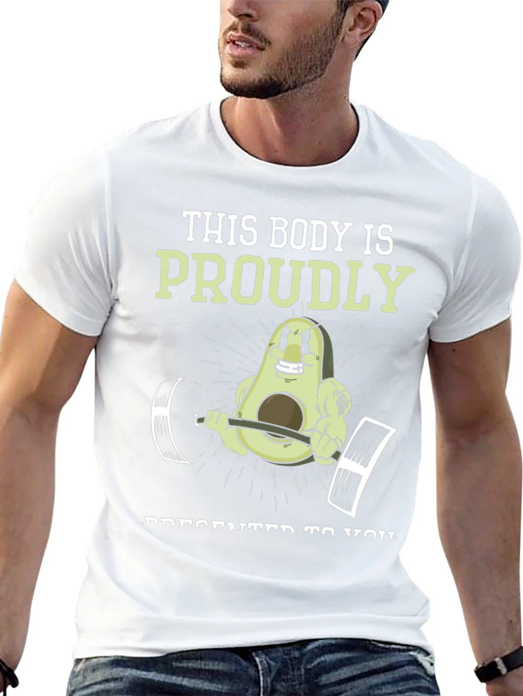 Funny Avocado Gym T-Shirt: This Body is Proudly