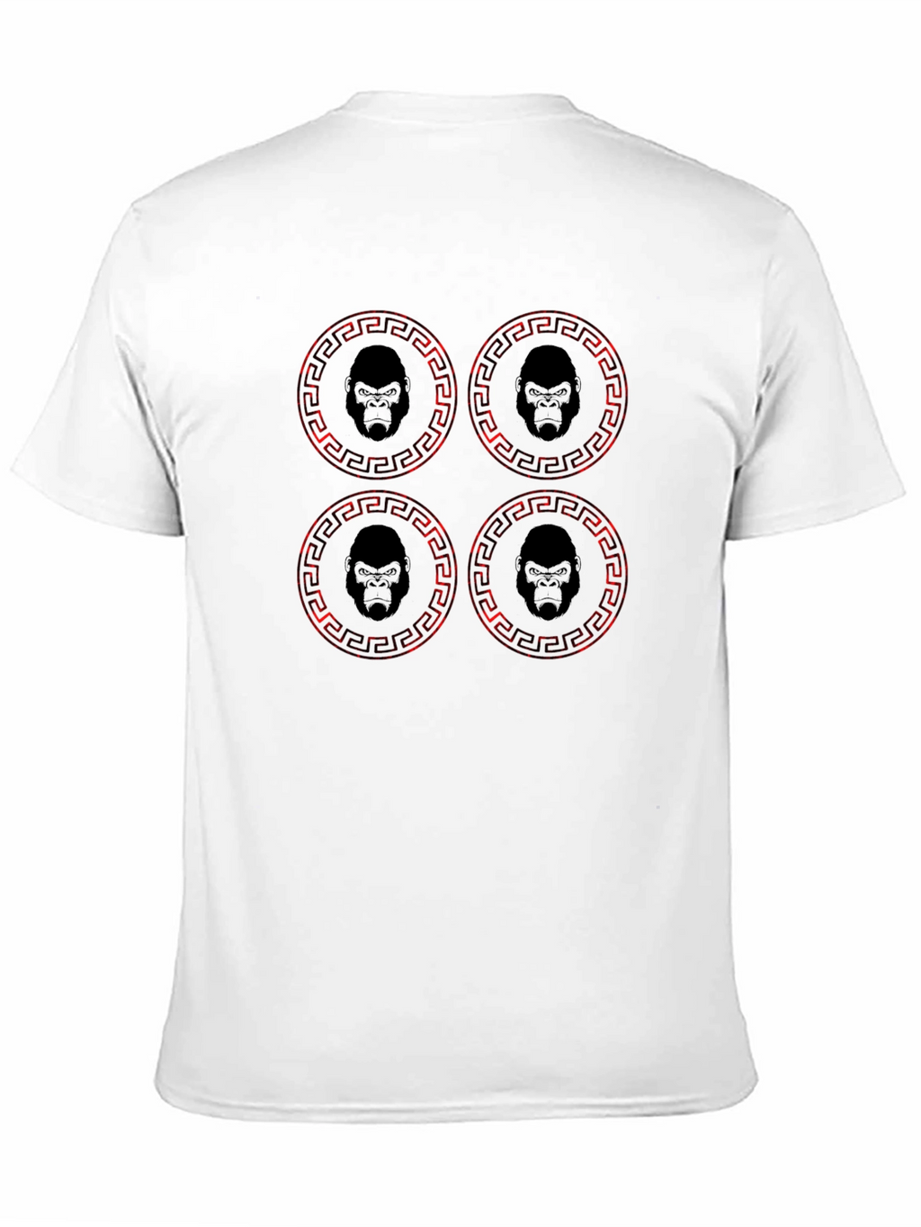 Gorilla Emblem T-Shirt - Red Pattern Black Tee