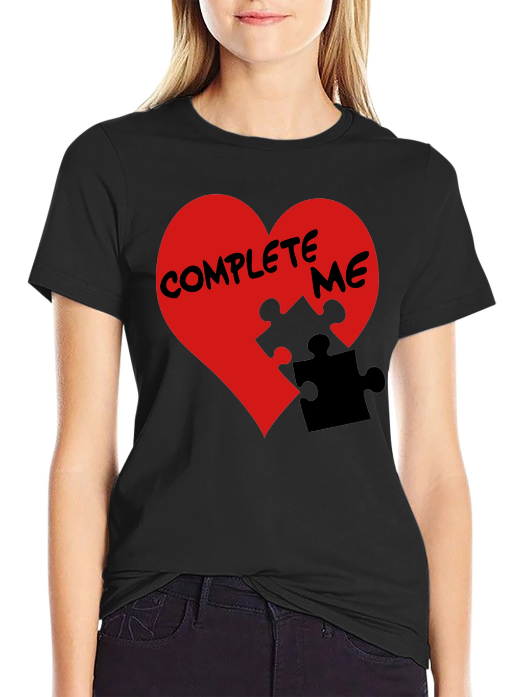 Complete Me Heart Puzzle Piece Graphic Tee