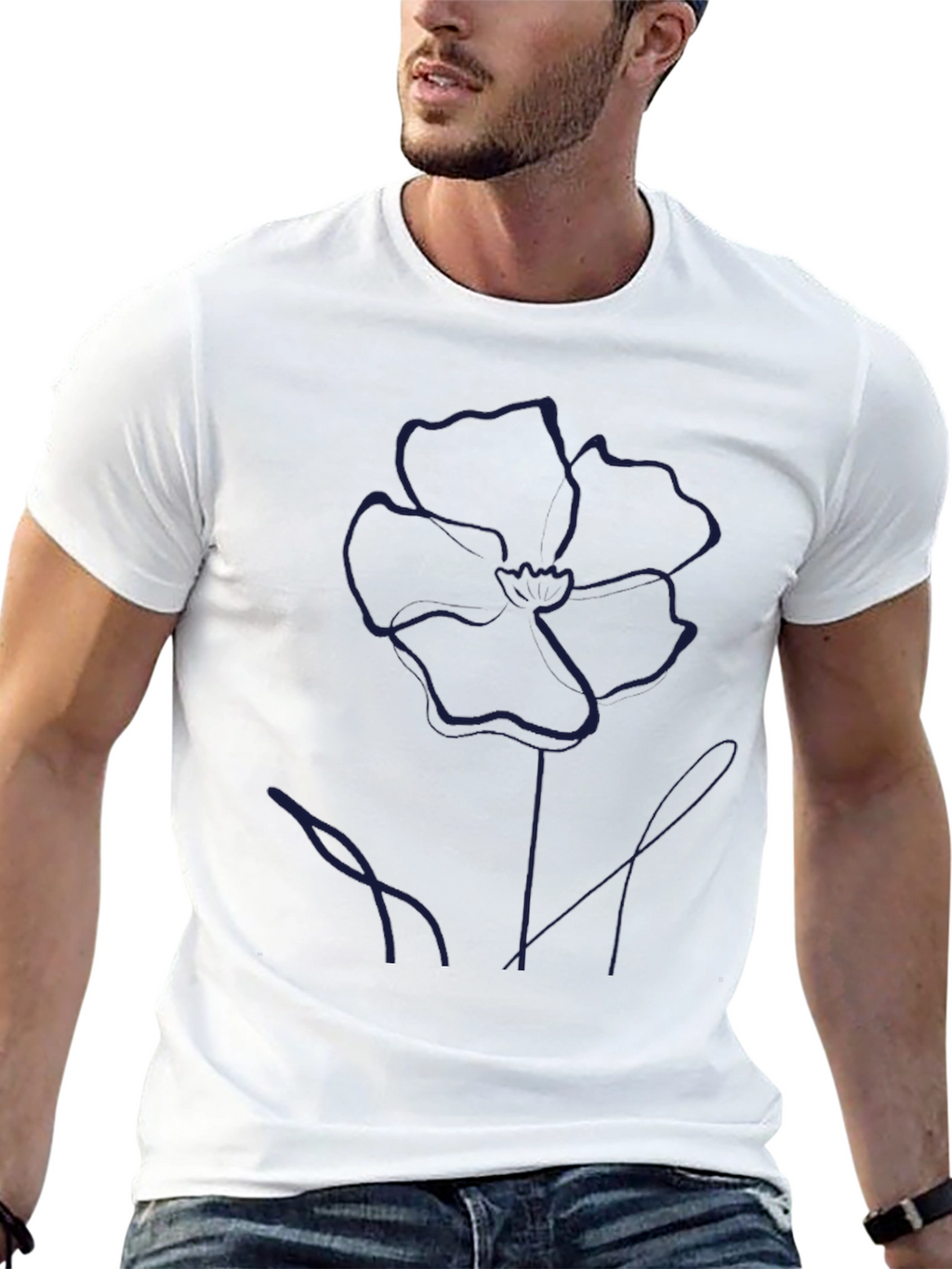 Minimalist Flower Graphic Tee - Modern Style