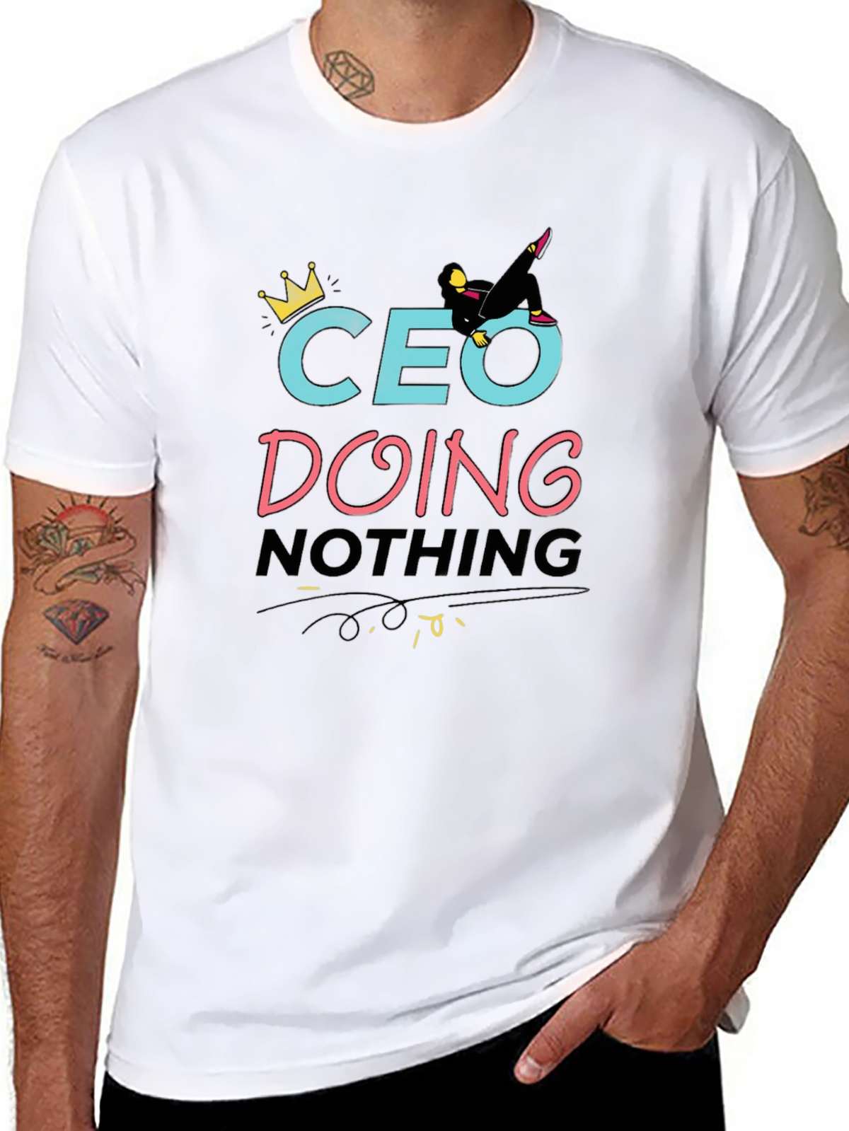 CEO Doing Nothing Black T-Shirt