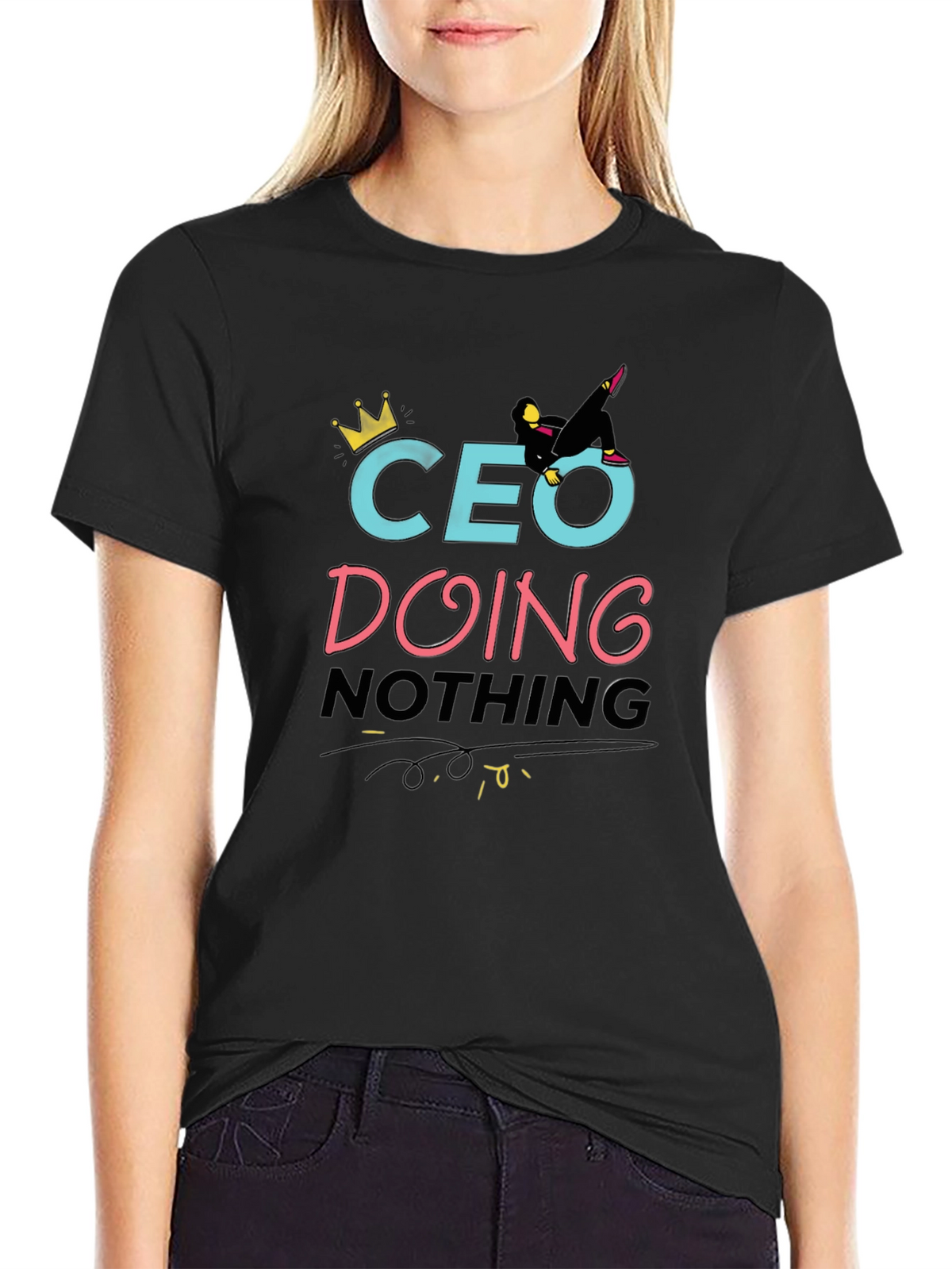 CEO Doing Nothing Black T-Shirt