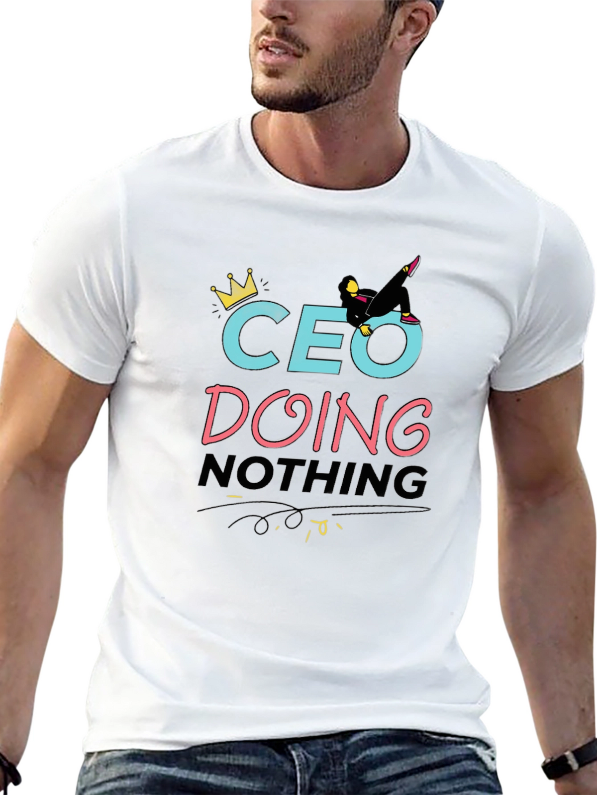 CEO Doing Nothing Black T-Shirt