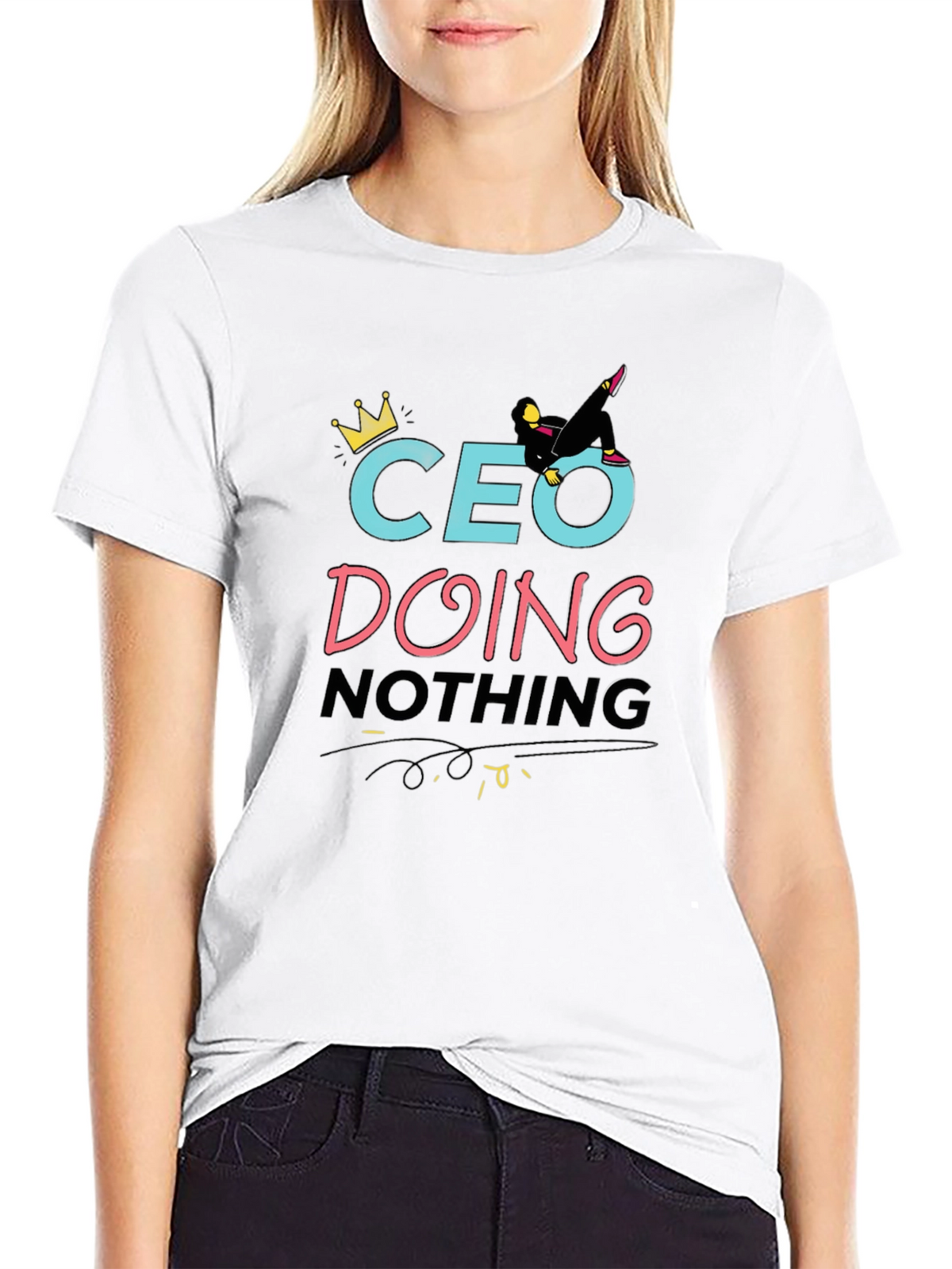 CEO Doing Nothing Black T-Shirt