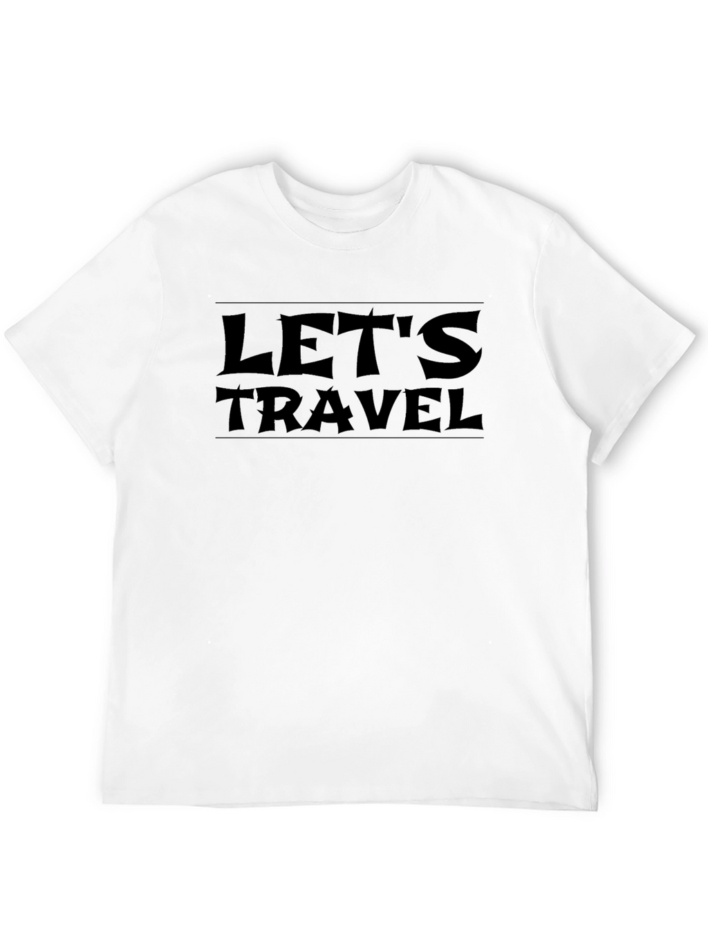Lets Travel Black Graphic Tee - Adventure Awaits