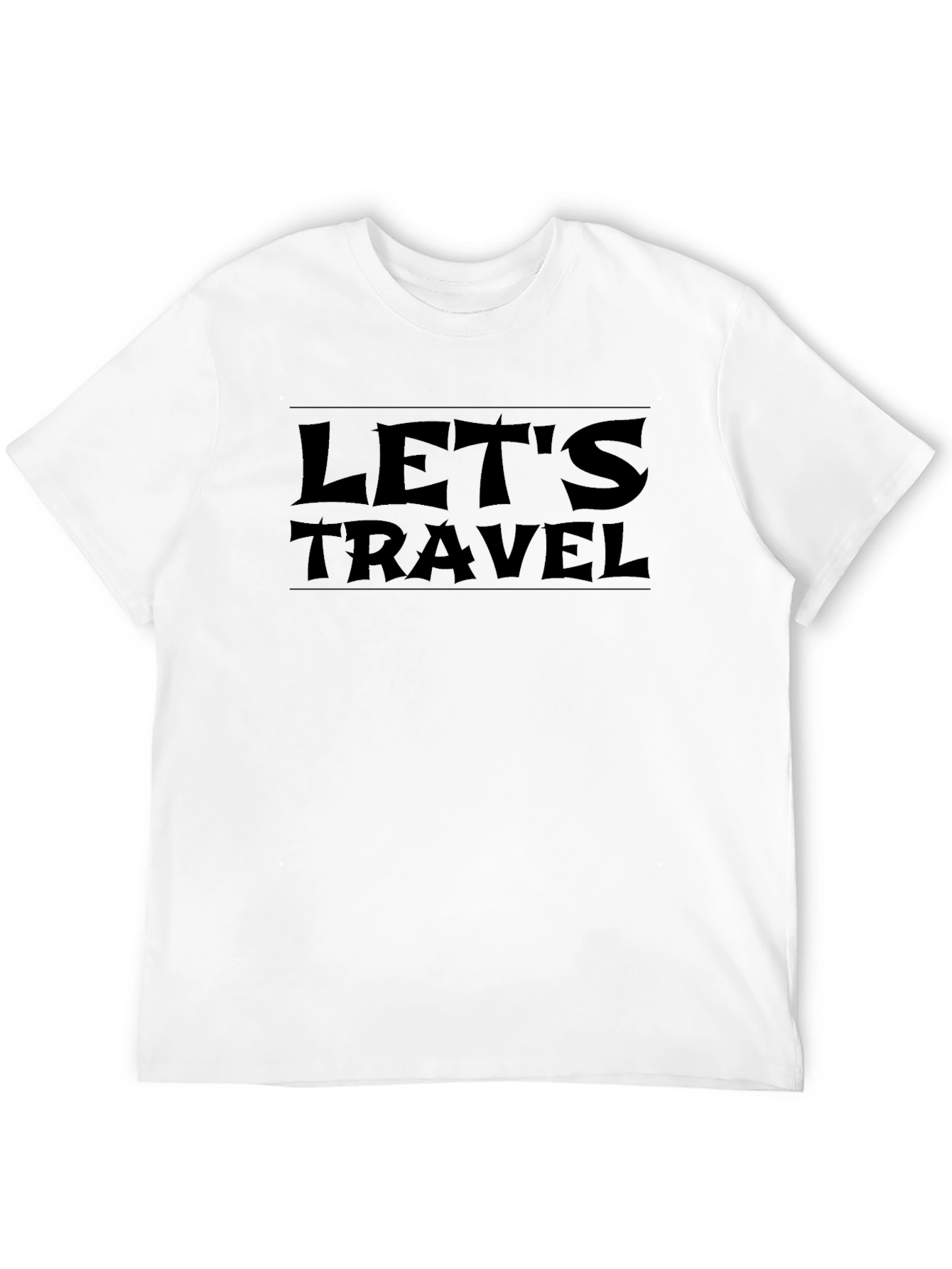 Lets Travel Black Graphic Tee - Adventure Awaits