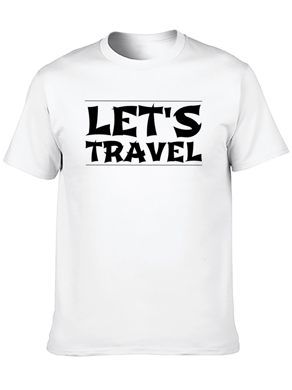 Lets Travel Black Graphic Tee - Adventure Awaits