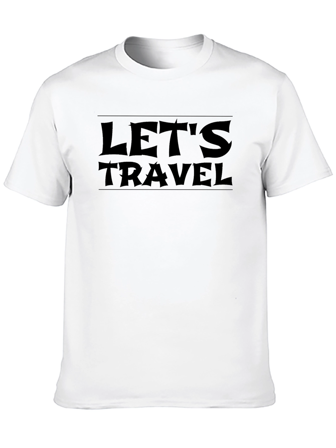 Lets Travel Black Graphic Tee - Adventure Awaits