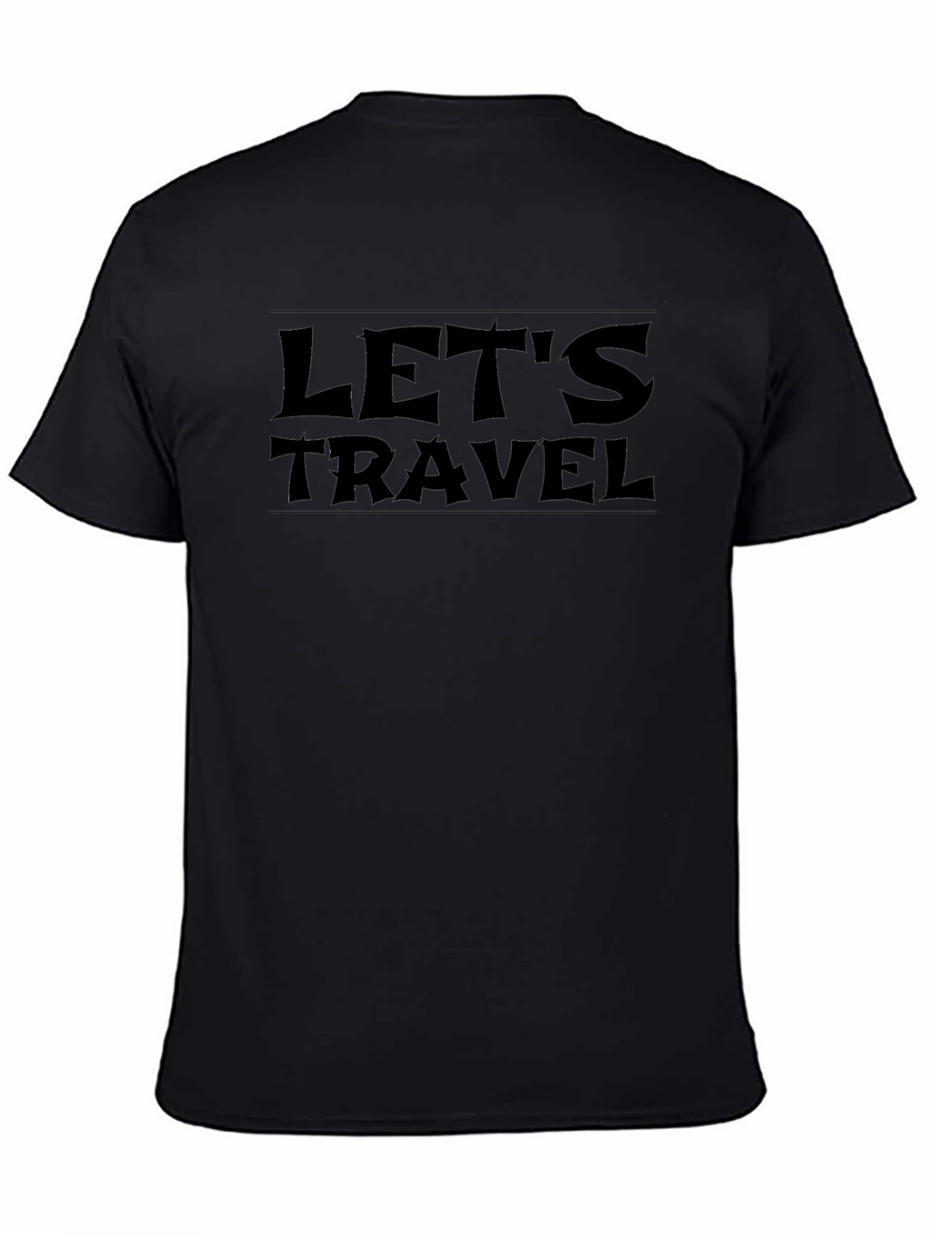 Lets Travel Black Graphic Tee - Adventure Awaits