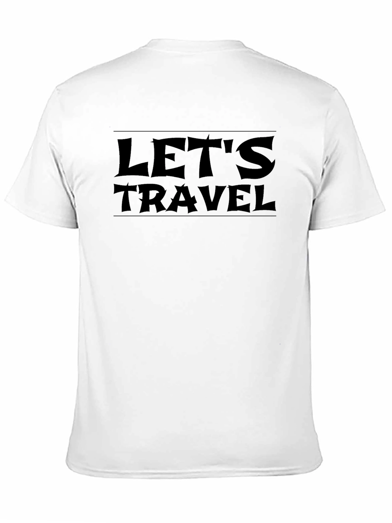 Lets Travel Black Graphic Tee - Adventure Awaits
