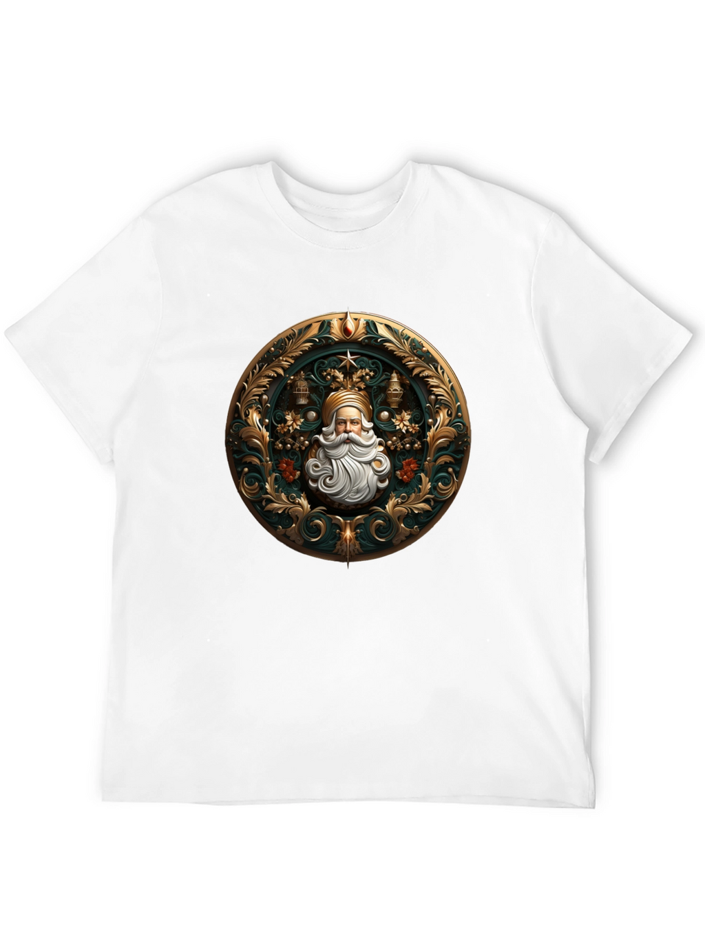 Ornate Santa Claus Graphic Tee - Holiday Style