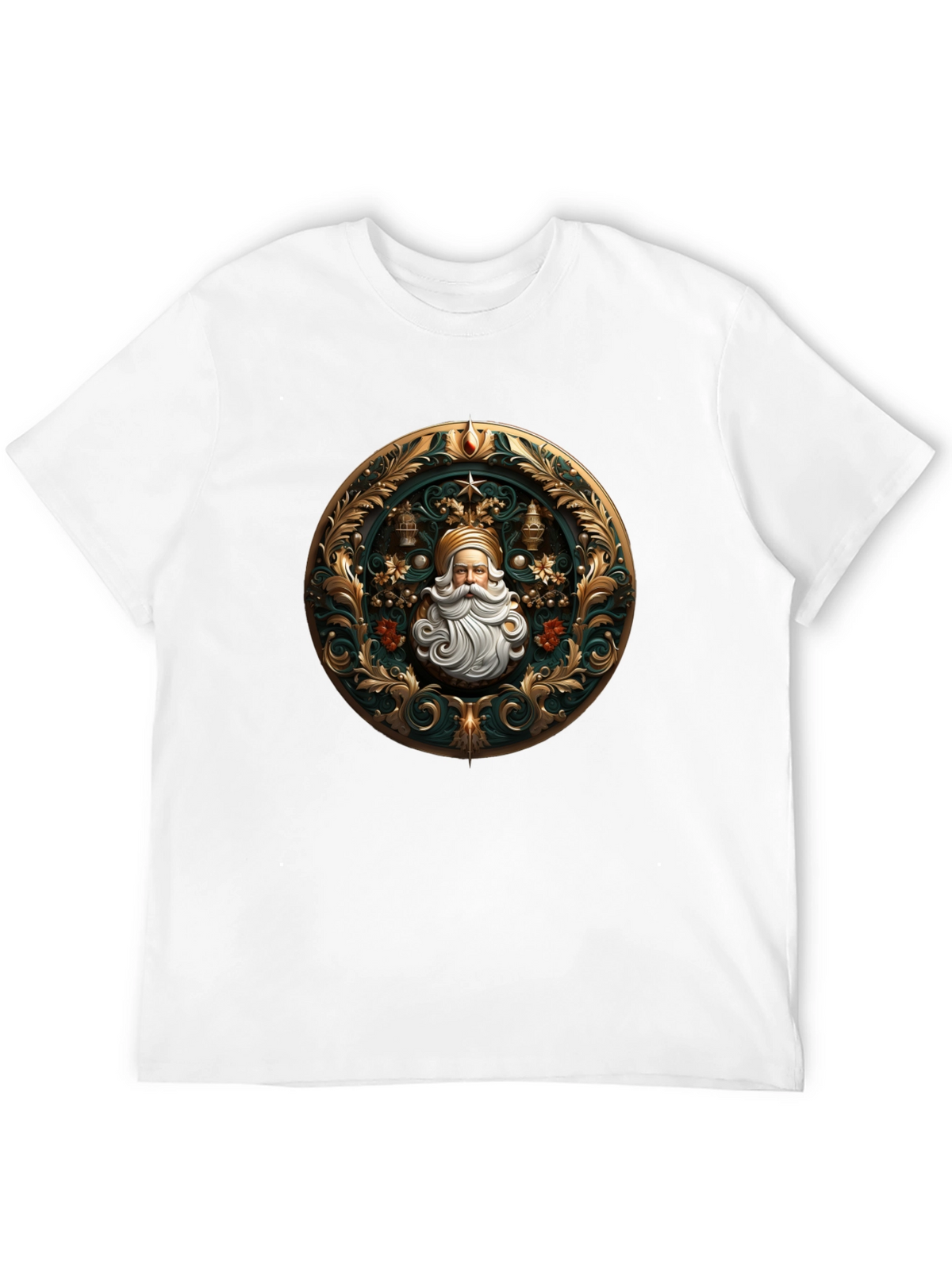 Ornate Santa Claus Graphic Tee - Holiday Style