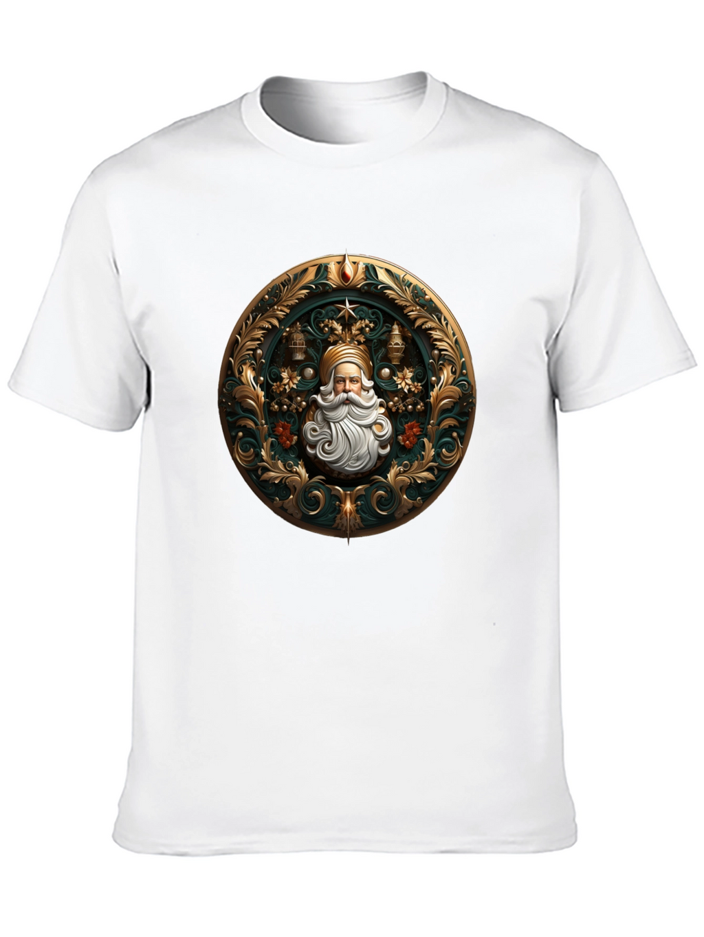 Ornate Santa Claus Graphic Tee - Holiday Style