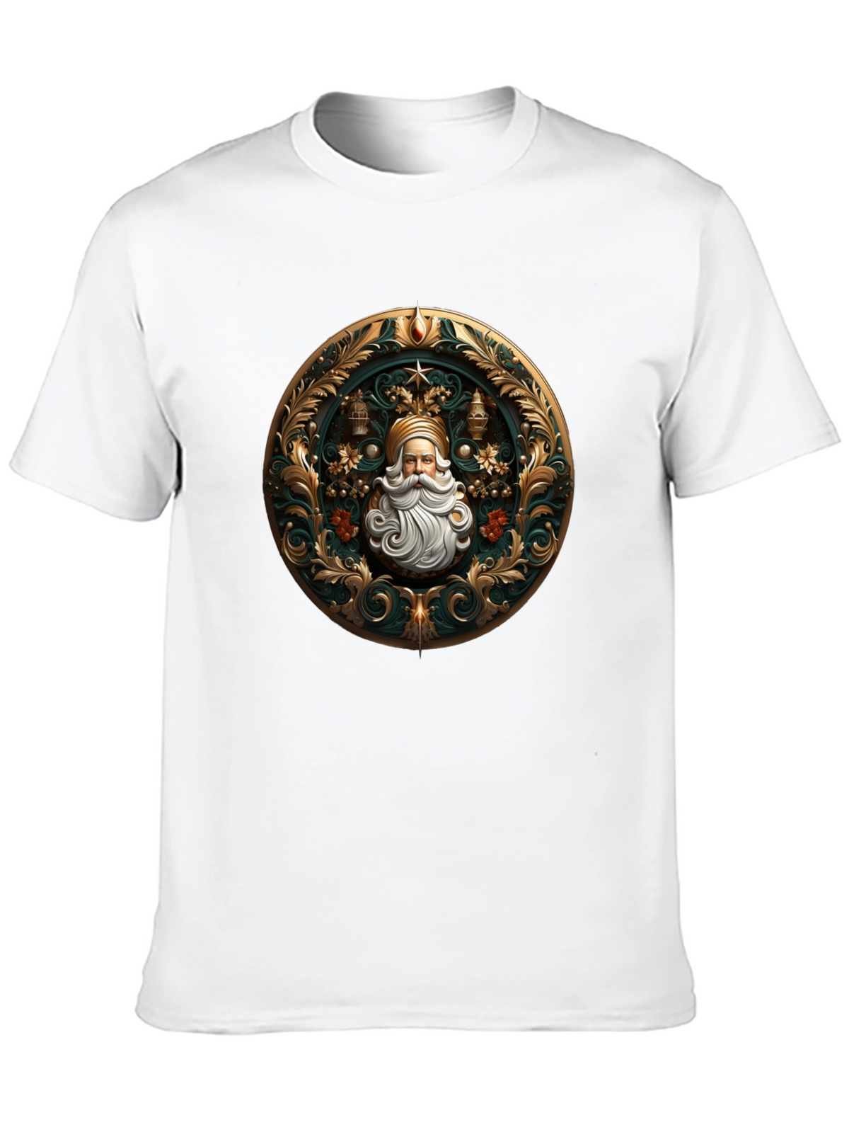 Ornate Santa Claus Graphic Tee - Holiday Style