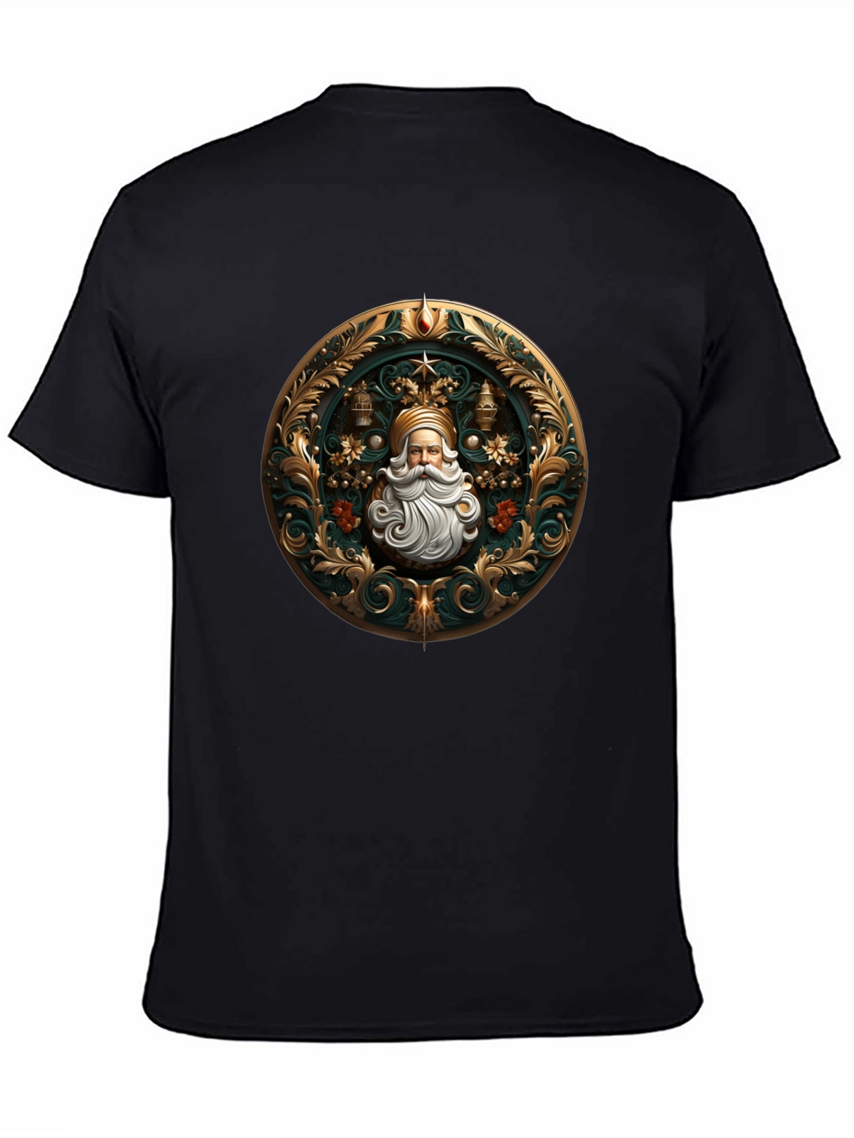 Ornate Santa Claus Graphic Tee - Holiday Style