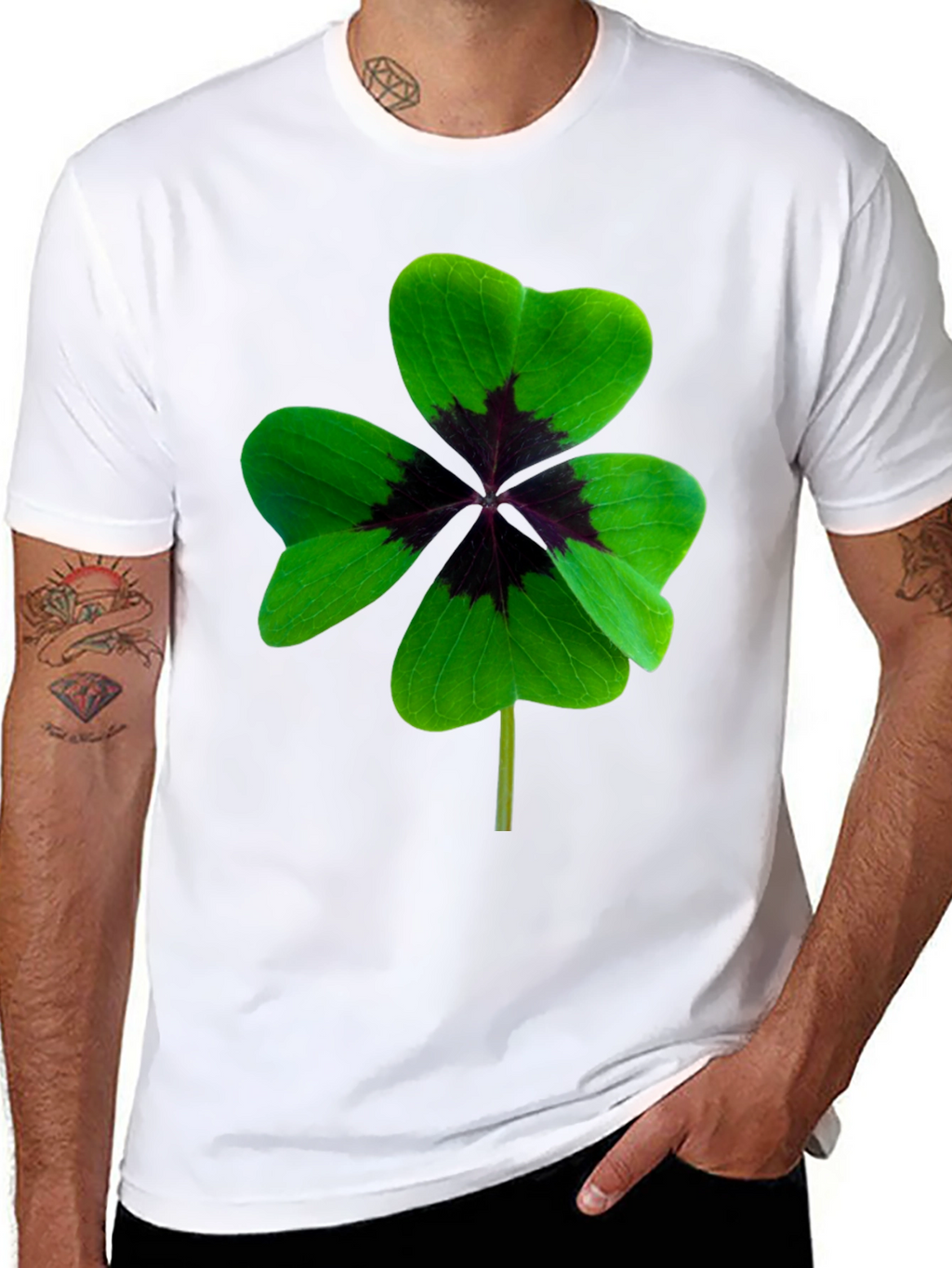 Lucky Four Leaf Clover Graphic Tee - Unisex Fit