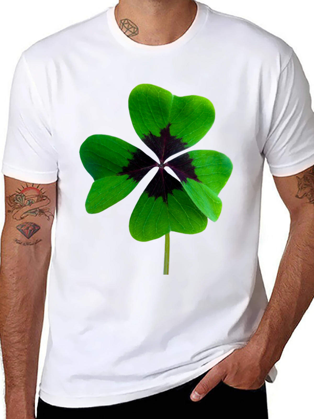 Lucky Four Leaf Clover Graphic Tee - Unisex Fit