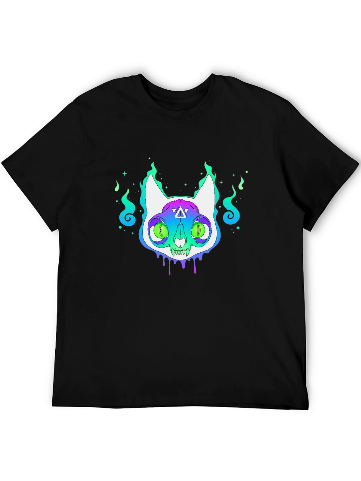 Mystic Cat Graphic Tee - Unisex Black T-Shirt