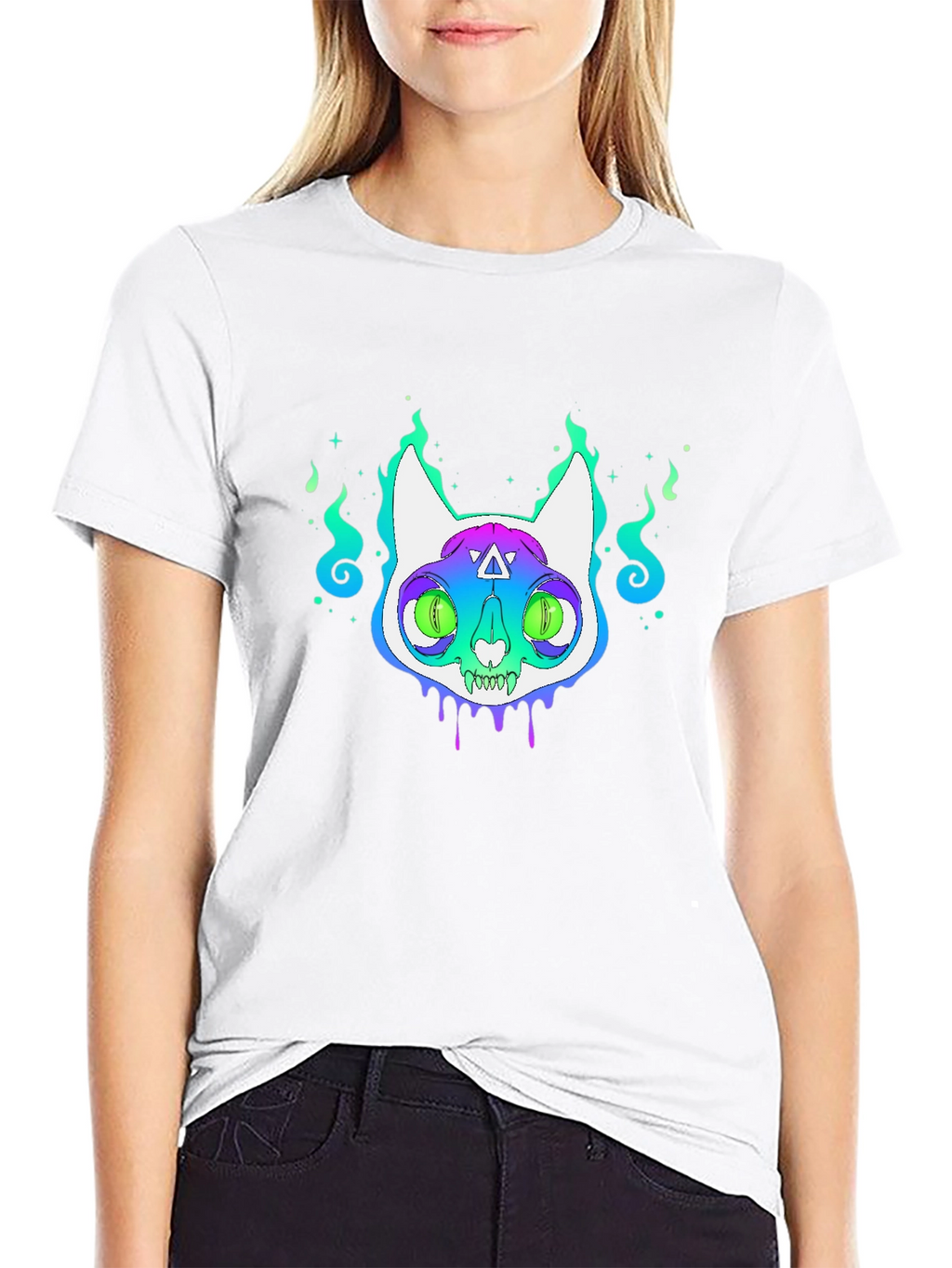 Mystic Cat Graphic Tee - Unisex Black T-Shirt