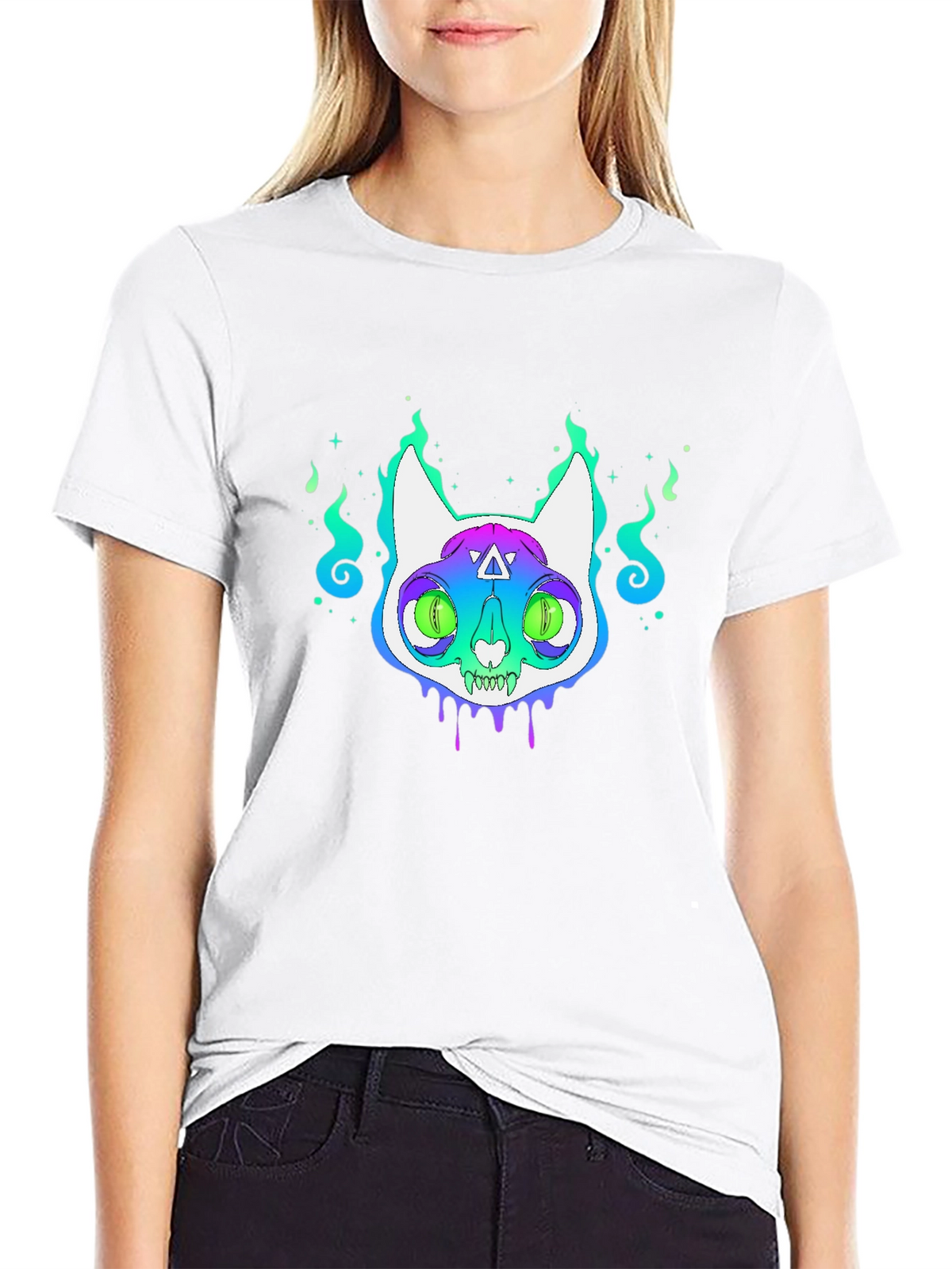 Mystic Cat Graphic Tee - Unisex Black T-Shirt