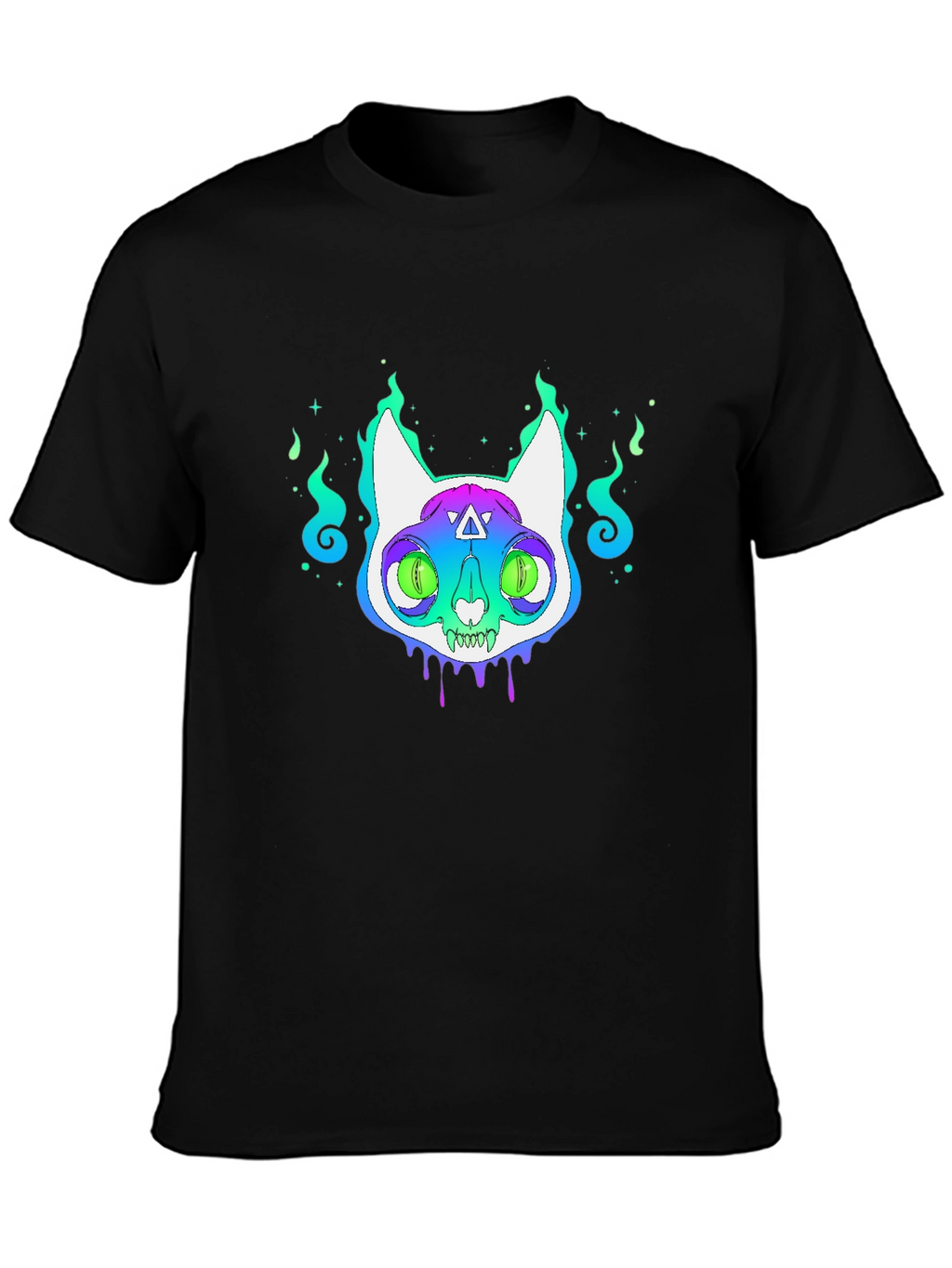 Mystic Cat Graphic Tee - Unisex Black T-Shirt