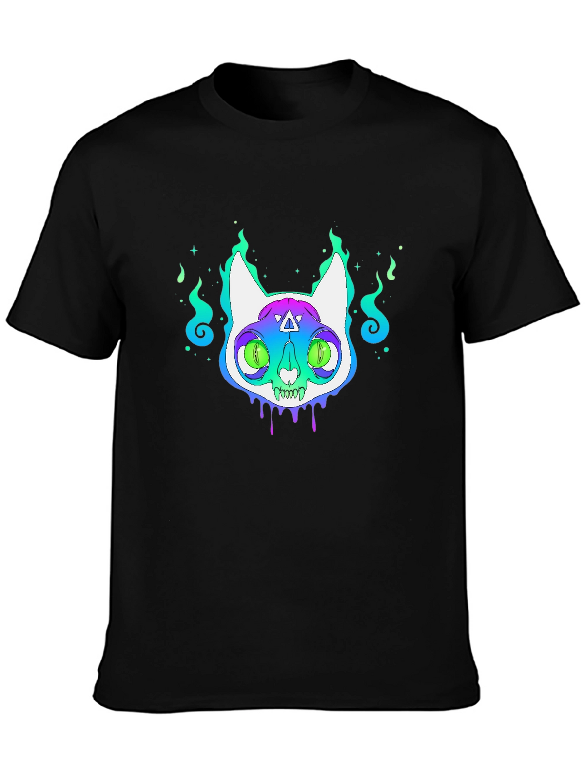 Mystic Cat Graphic Tee - Unisex Black T-Shirt
