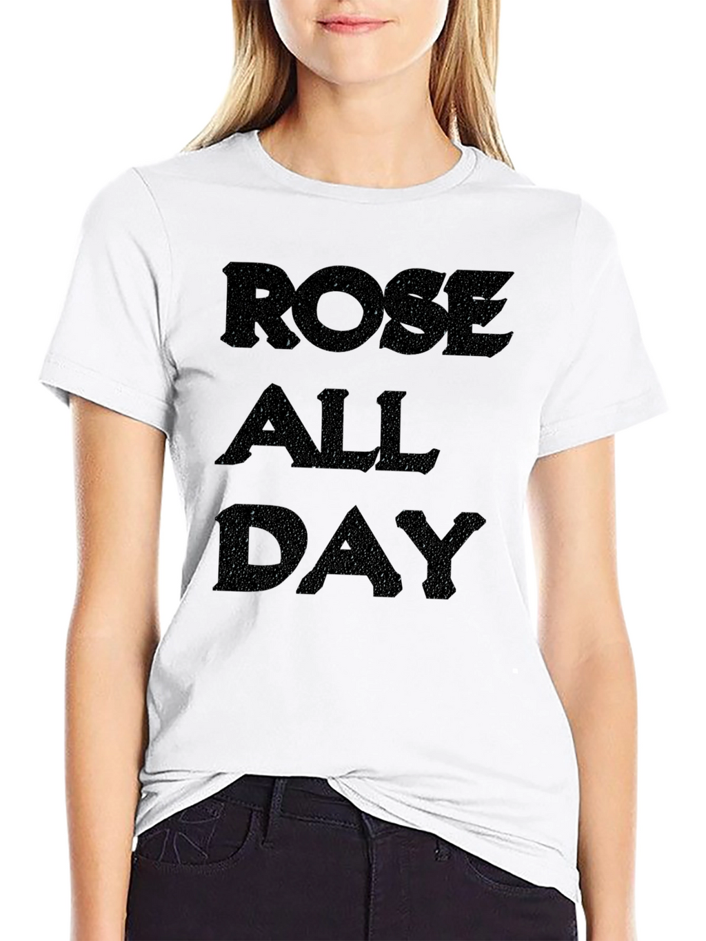 Rose All Day Mens Black Graphic Tee