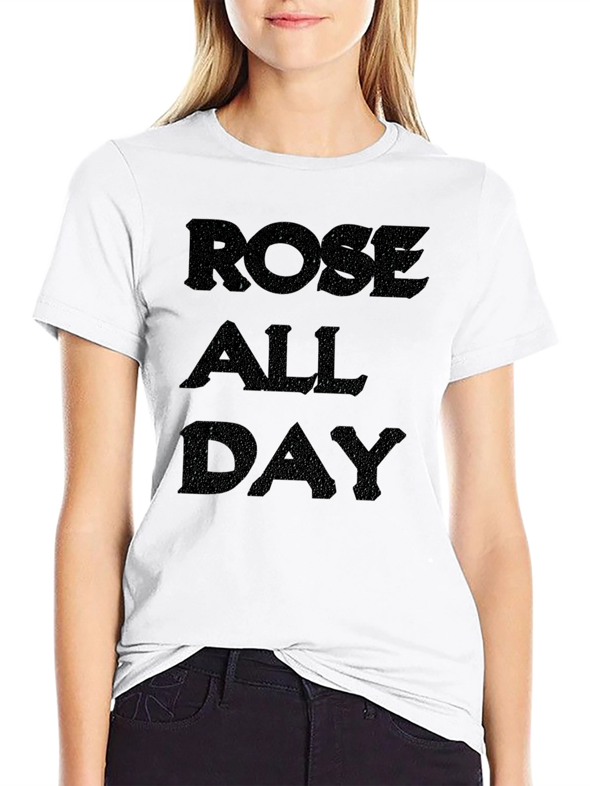 Rose All Day Mens Black Graphic Tee