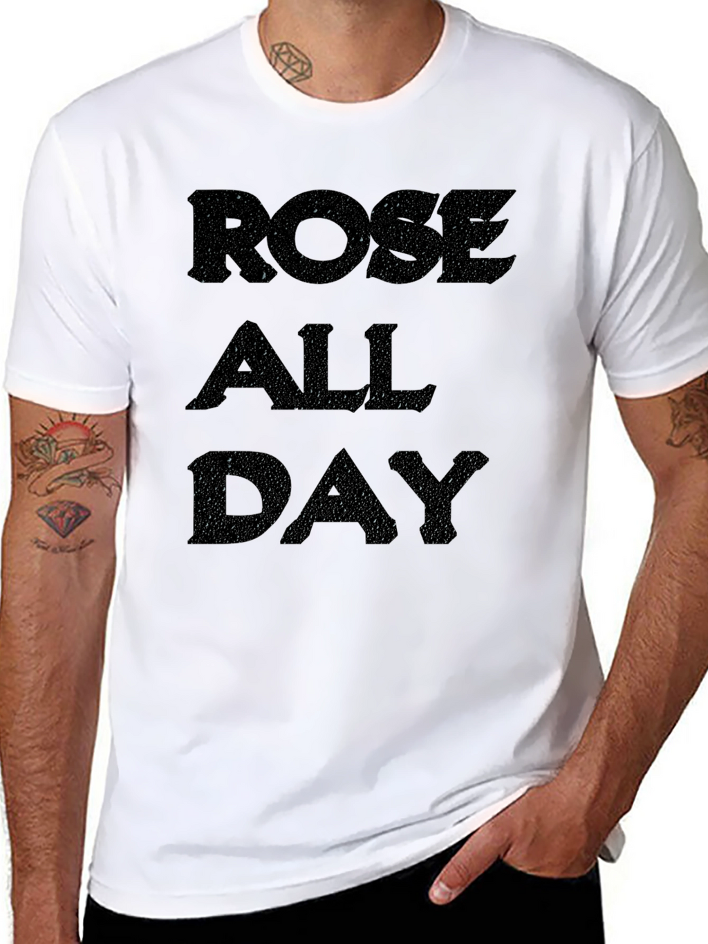 Rose All Day Mens Black Graphic Tee