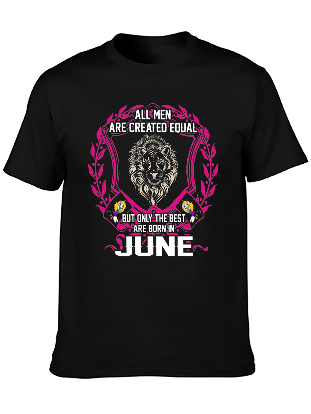 Born in June Mens T-Shirt - Lion Design