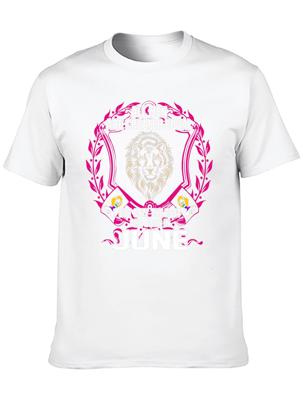 Born in June Mens T-Shirt - Lion Design