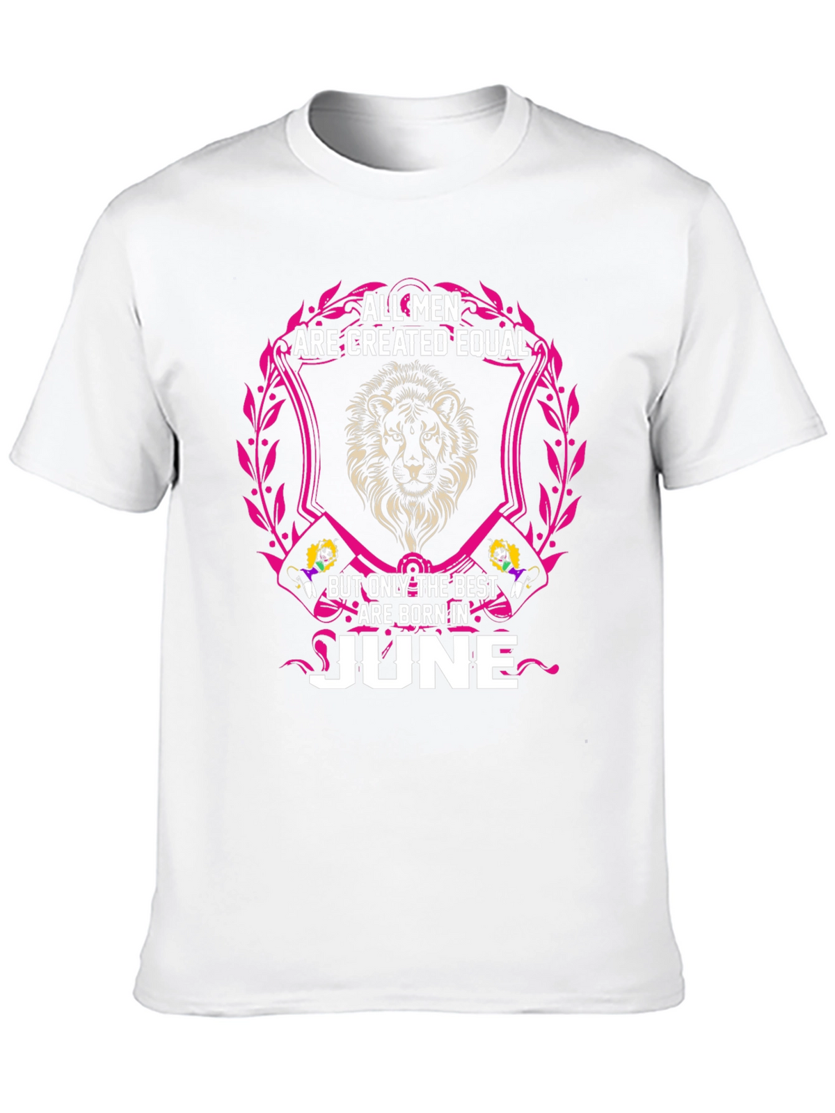 Born in June Mens T-Shirt - Lion Design