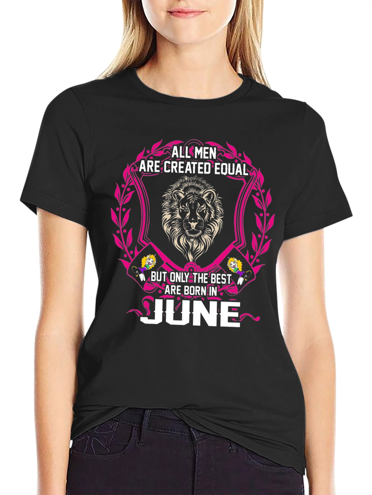 Born in June Mens T-Shirt - Lion Design