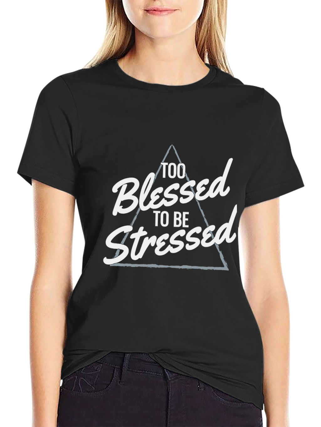 Blessed and Stressed Graphic Tee - Black
