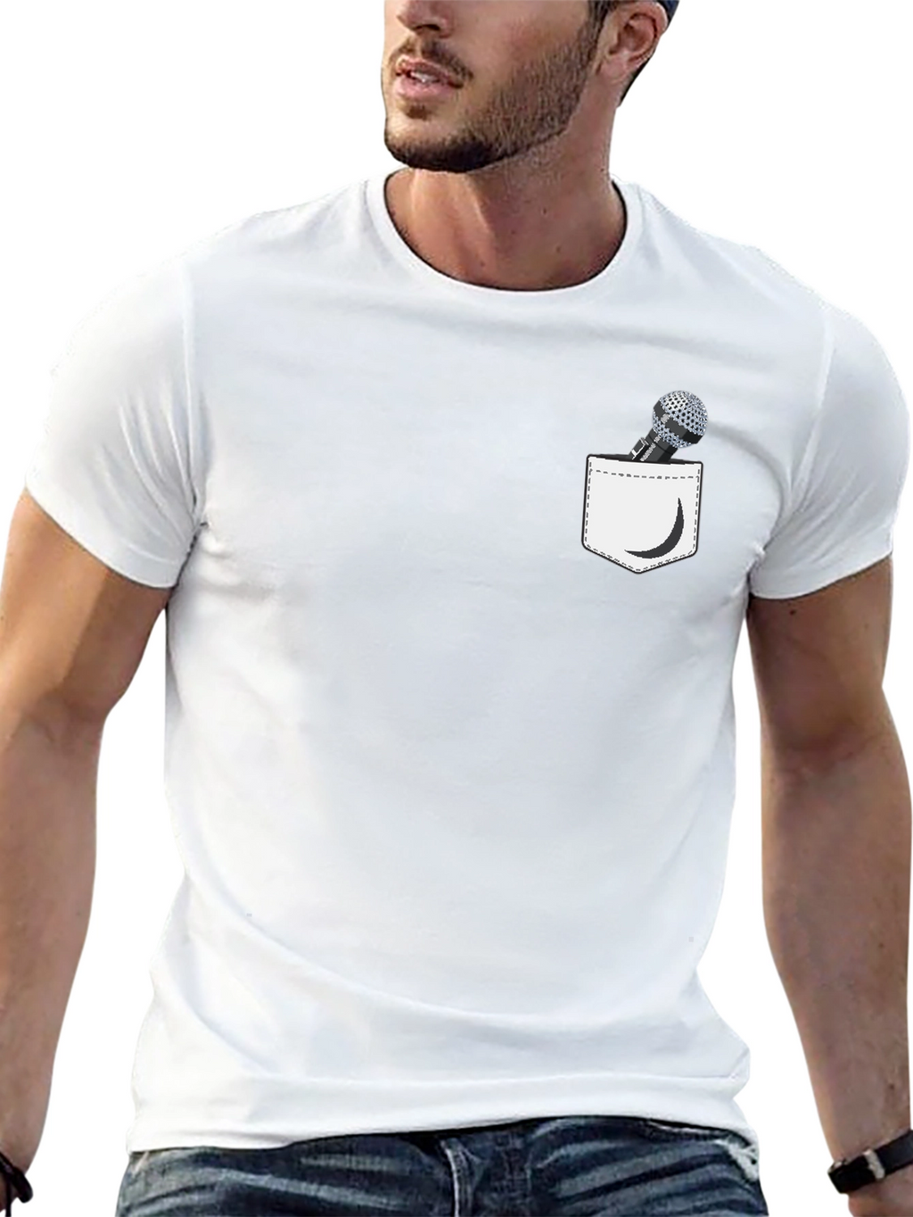 Microphone Pocket Graphic Tee - Black