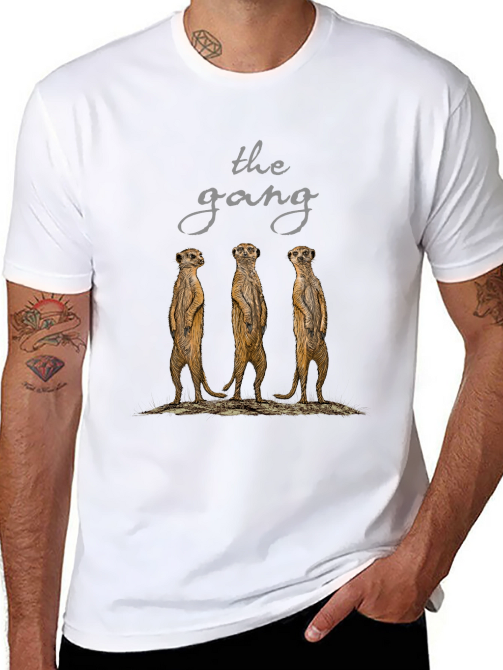 Meerkat Gang T-Shirt - Black Cotton Tee
