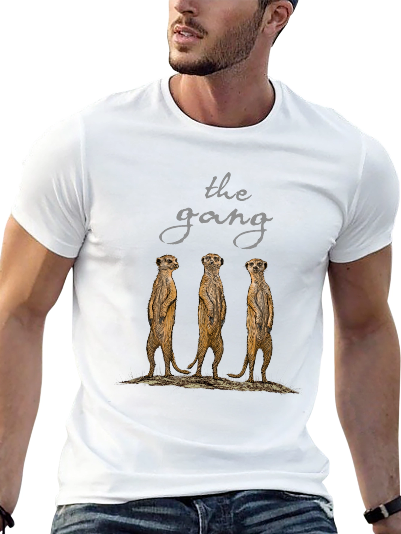 Meerkat Gang T-Shirt - Black Cotton Tee