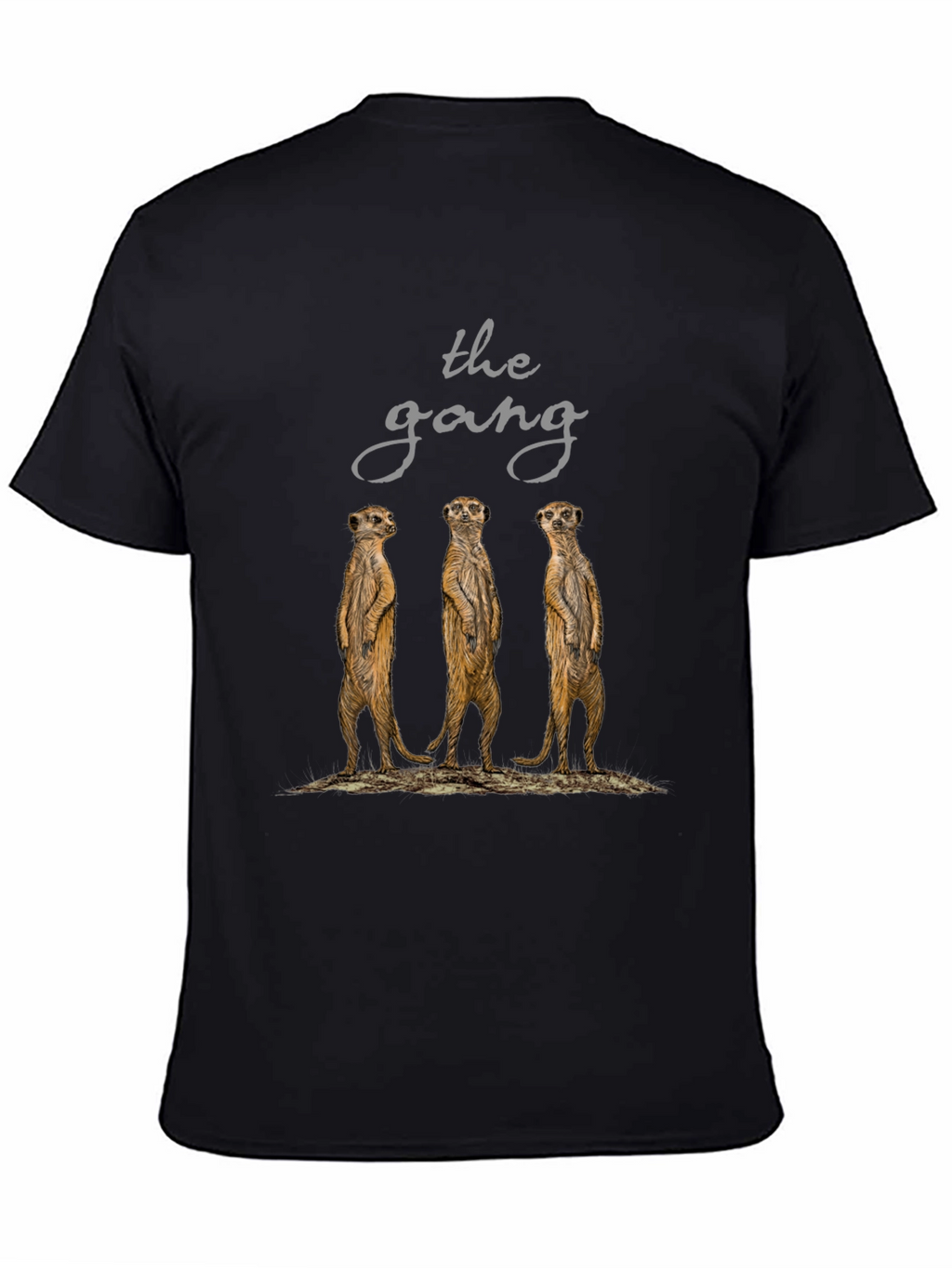 Meerkat Gang T-Shirt - Black Cotton Tee