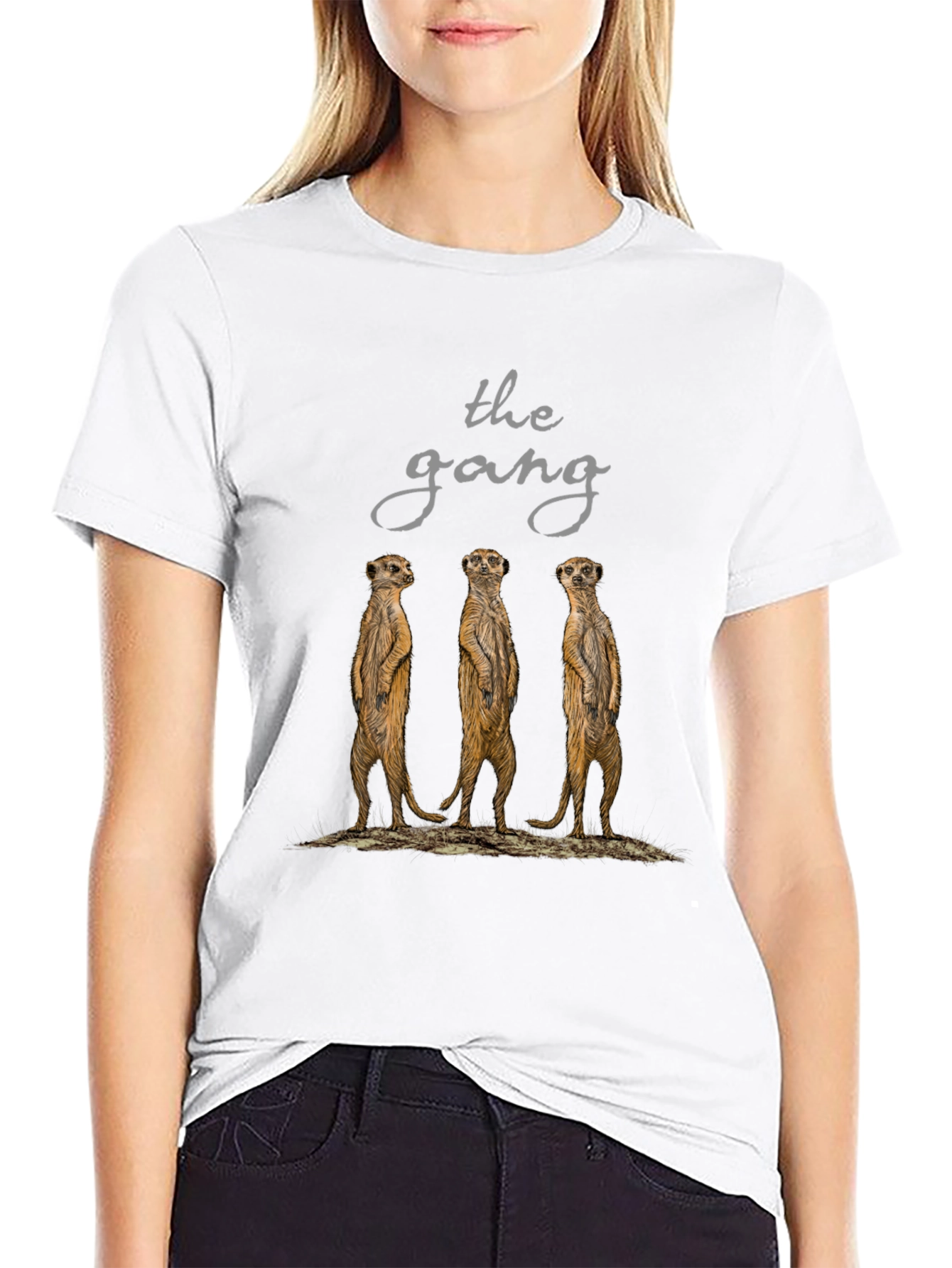 Meerkat Gang T-Shirt - Black Cotton Tee