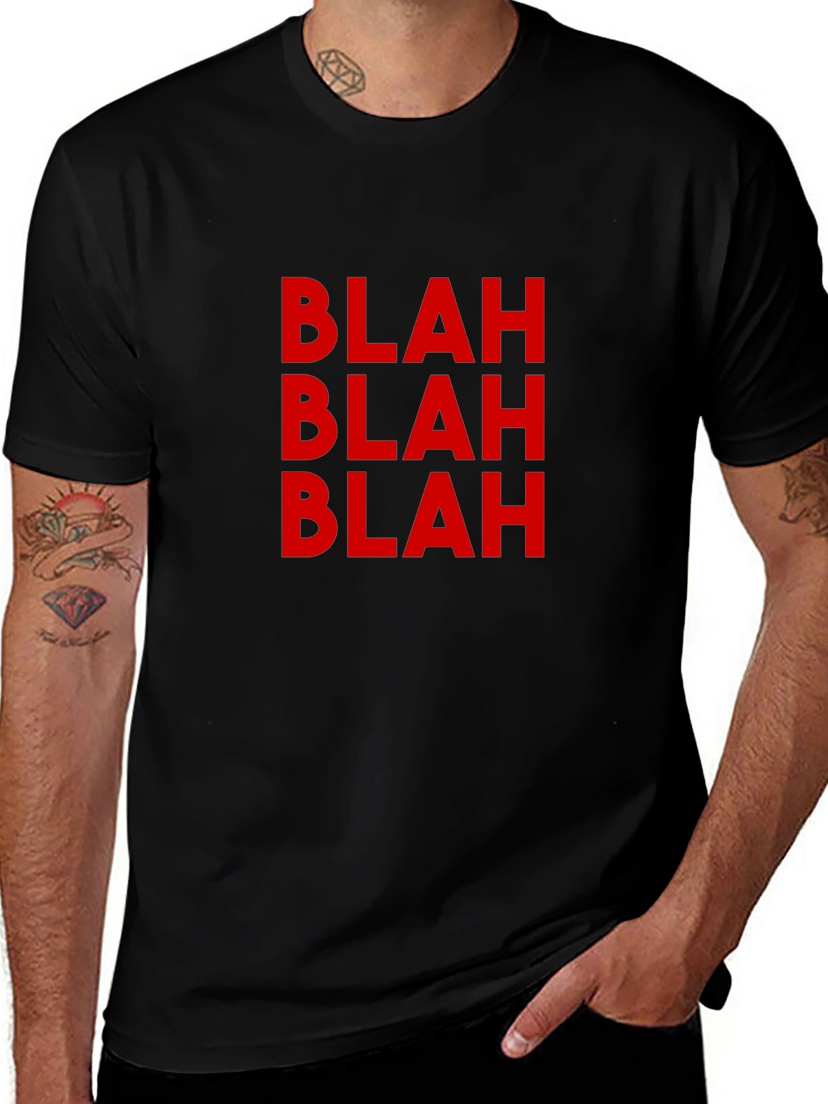Blah Graphic Tee - Casual Black T-Shirt