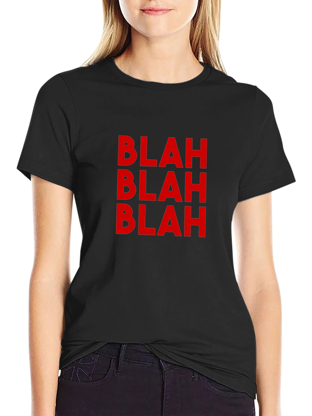Blah Graphic Tee - Casual Black T-Shirt